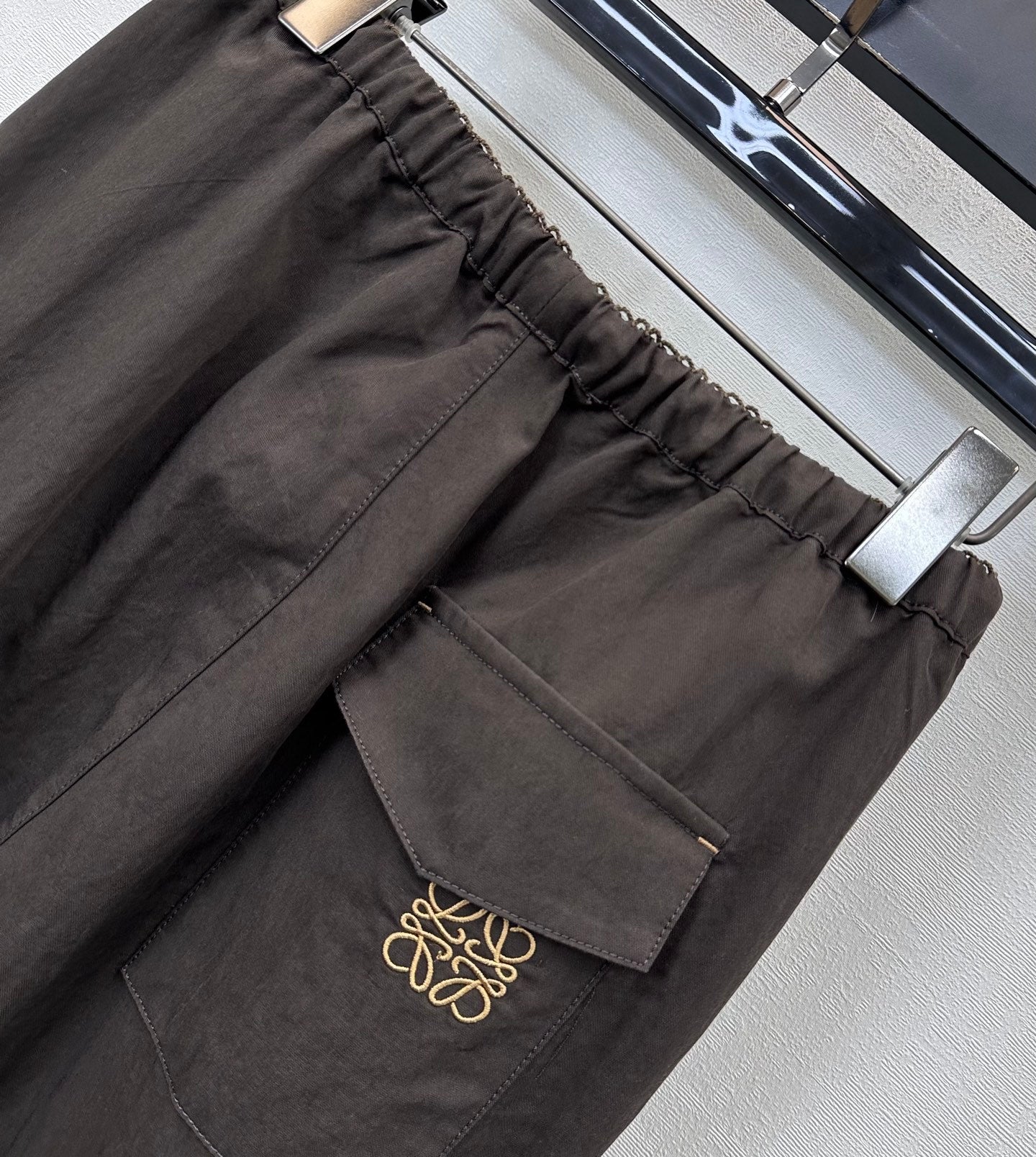 Loewe Drawstring Wide-Leg Pants Black Lyocell 350228