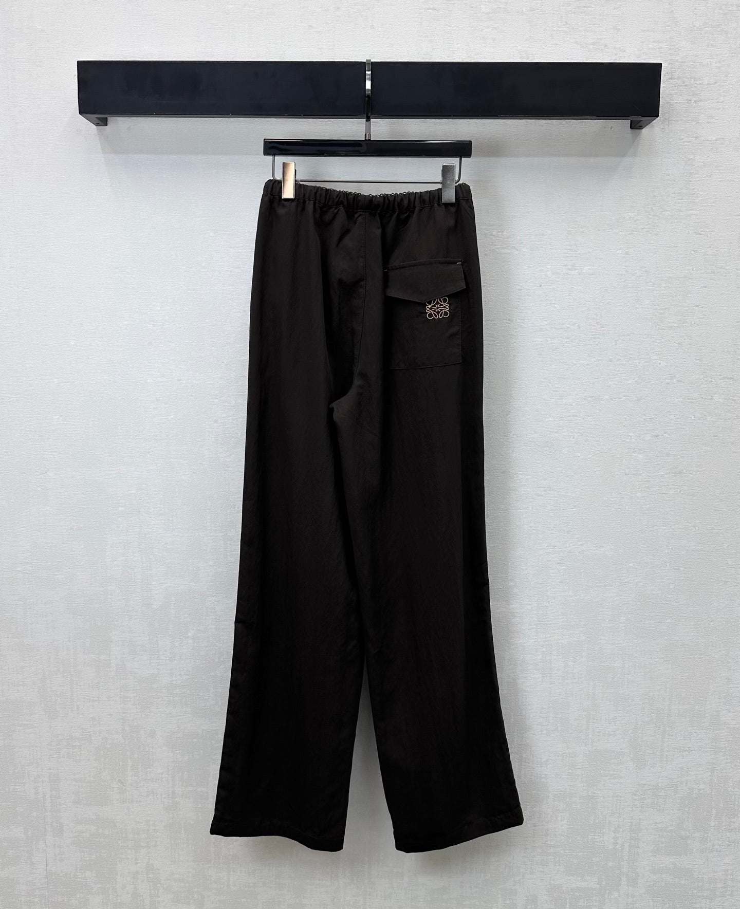 Loewe Drawstring Wide-Leg Pants Black Lyocell 350228