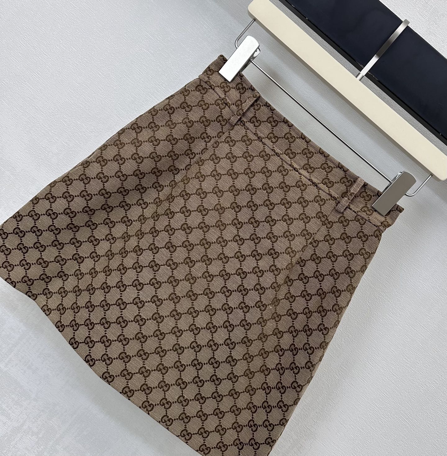 GG Skirt Horsebit Belt Camel Brown Monogram Canvas Jacquard 349789