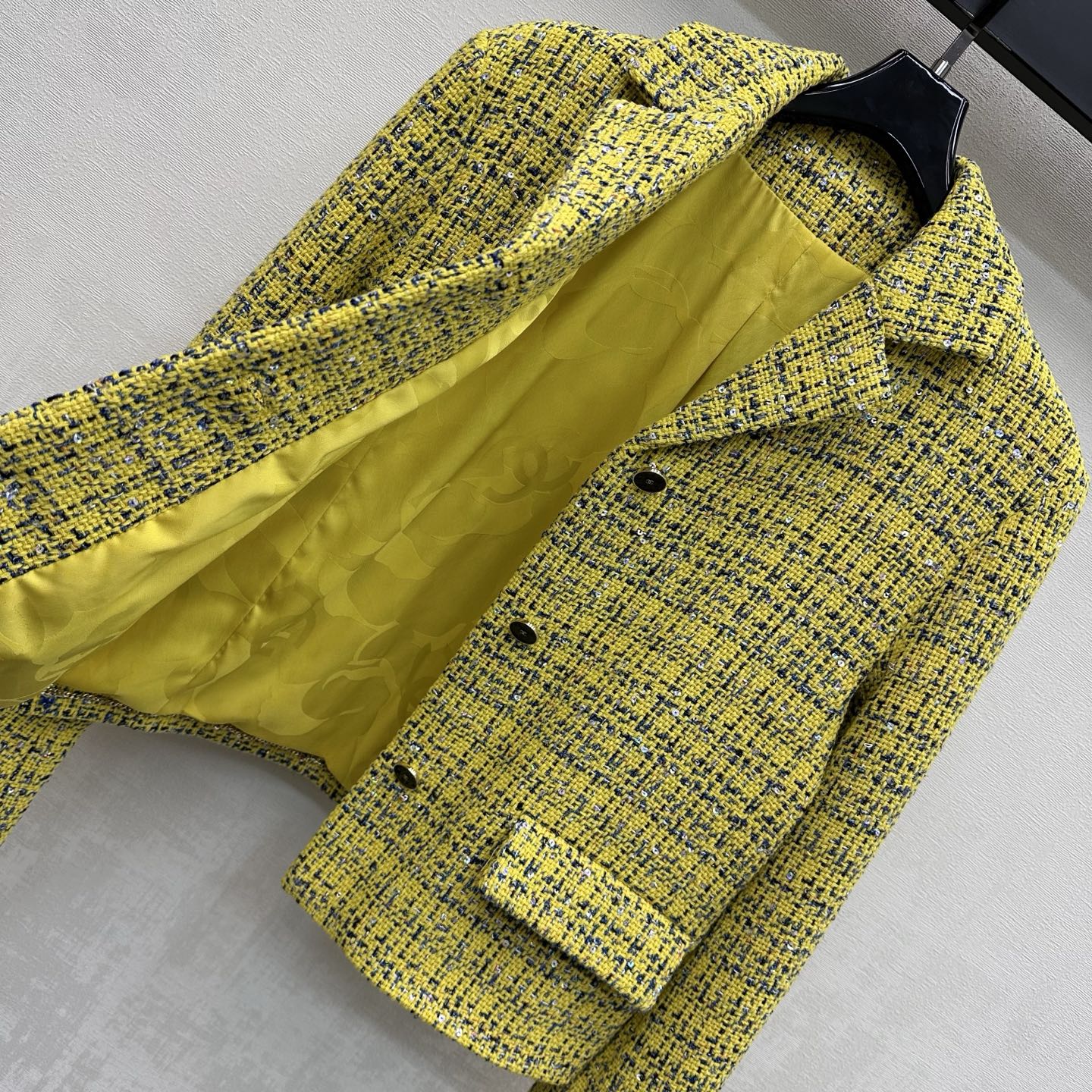 CC 26s Jacket Yellow Navy Blue Sliver Tweed 363984