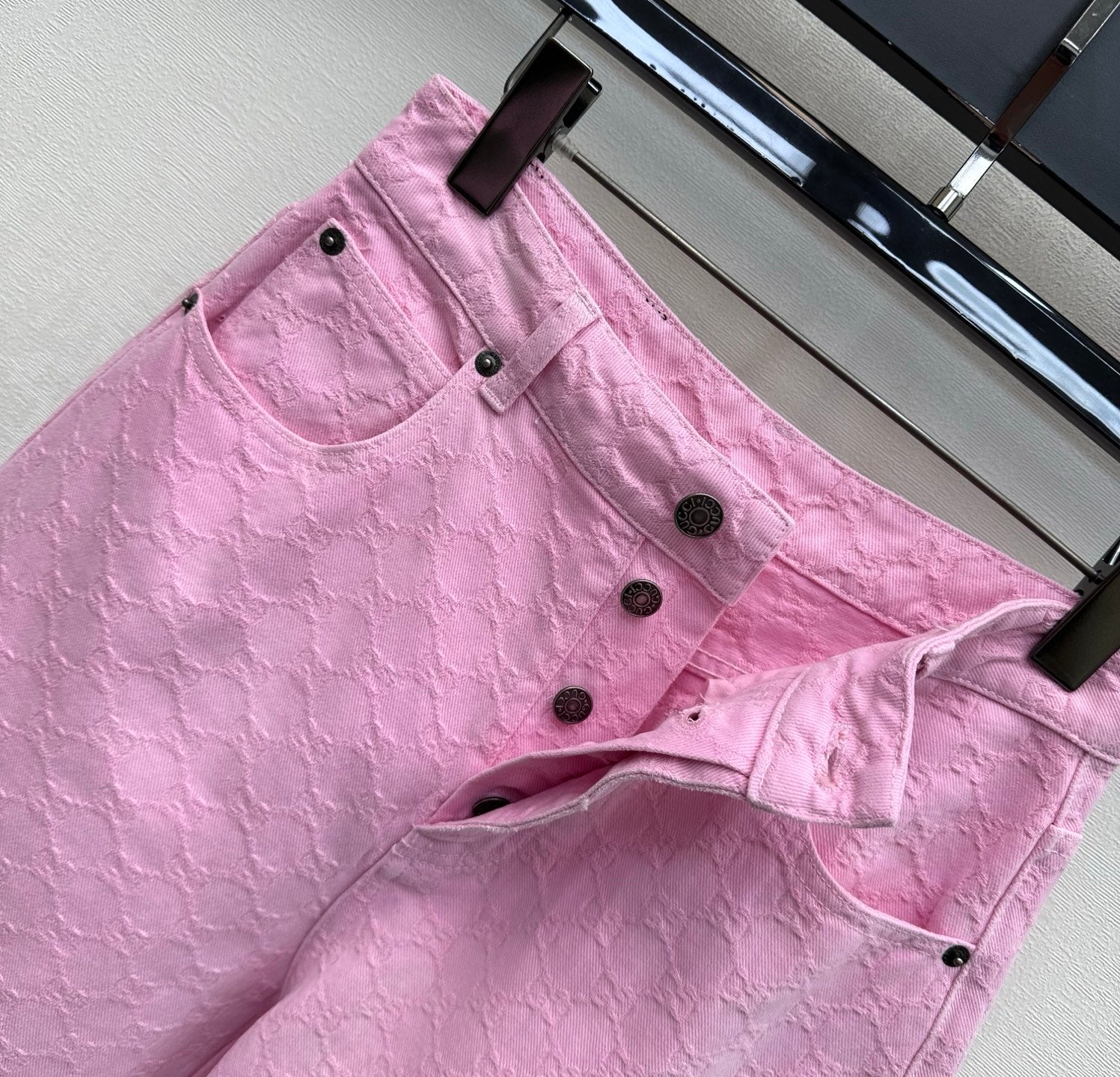 GG 26s Jacquard Leg Jeans Hot Pink Denim 363924
