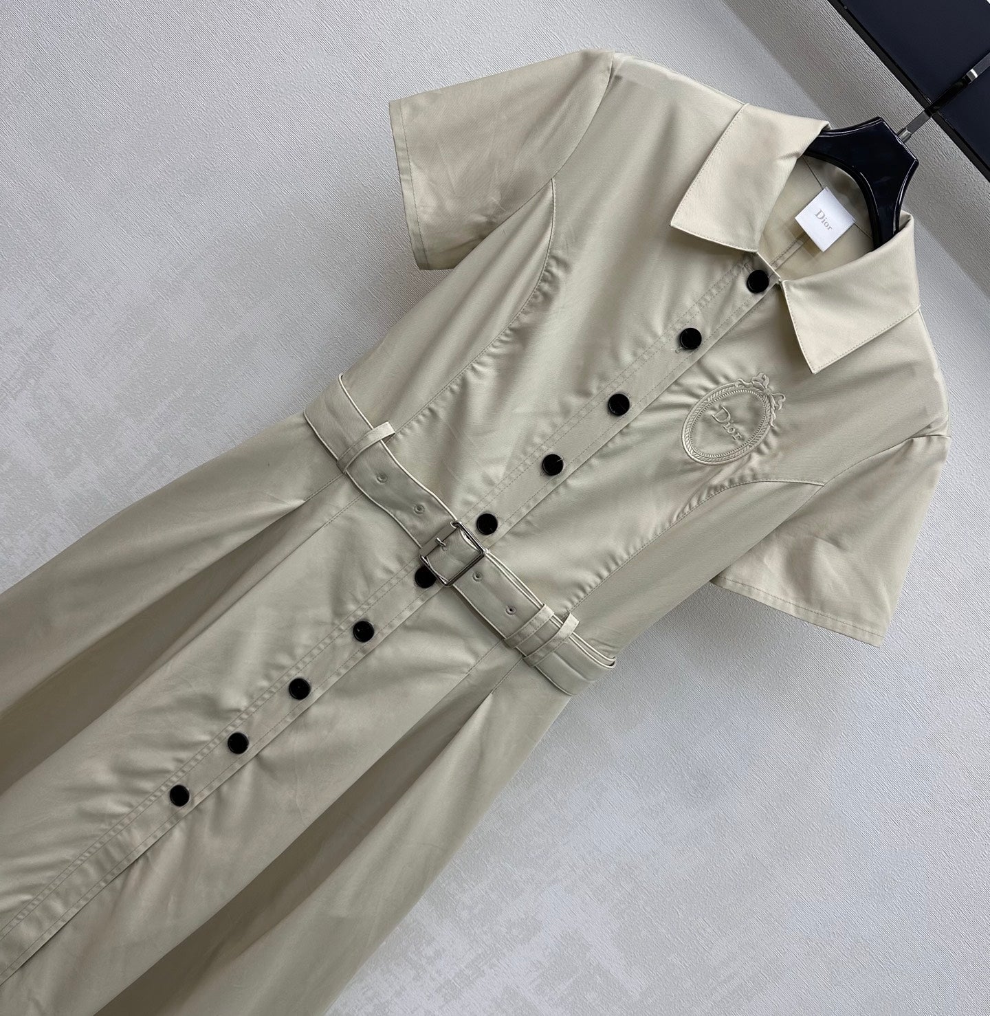 CD 26s Embroidered Logo Dress Beige Cotton Fiber 363826