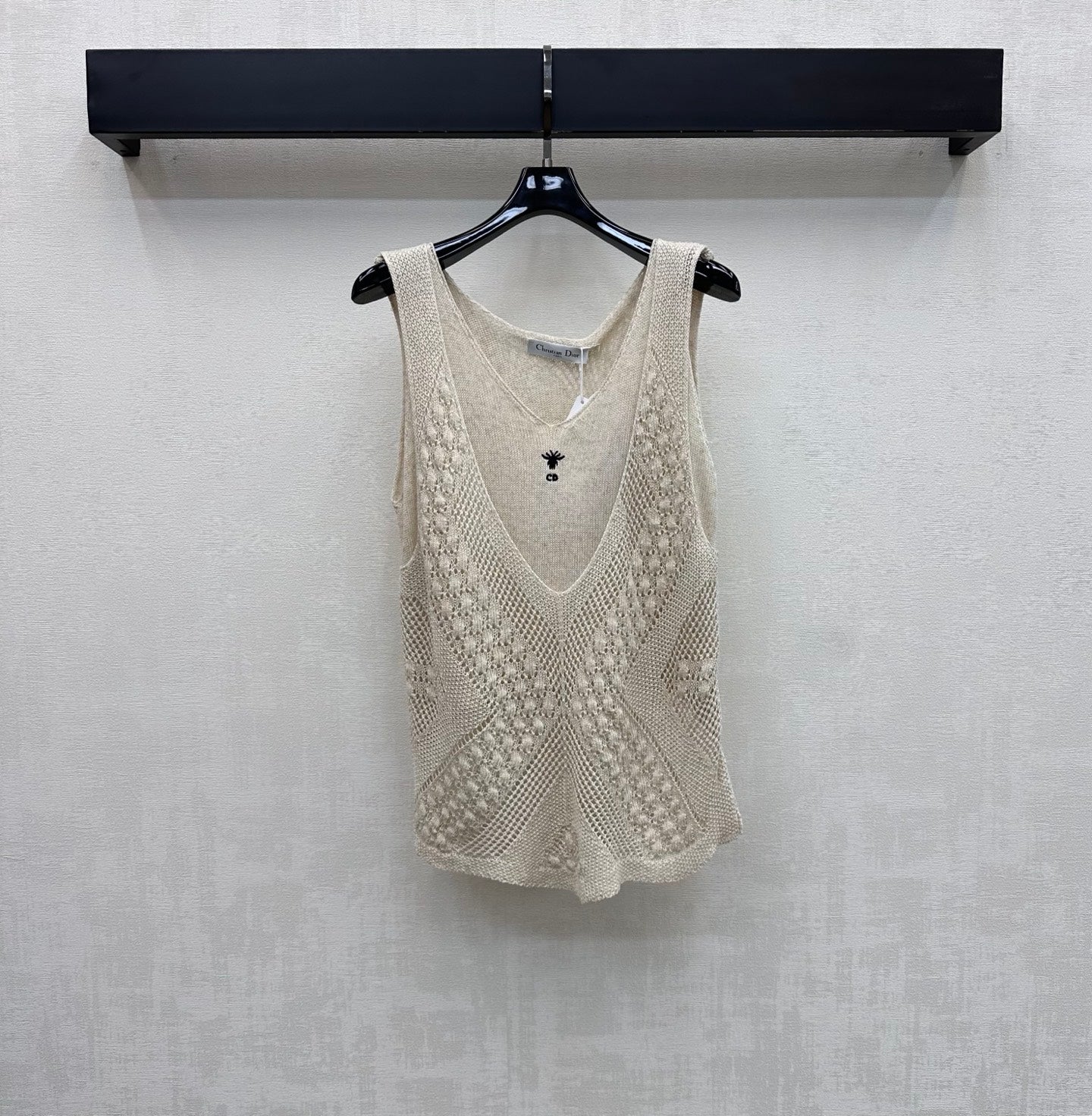 CD Patchwork Knitted Vest Sage Cotton 378372