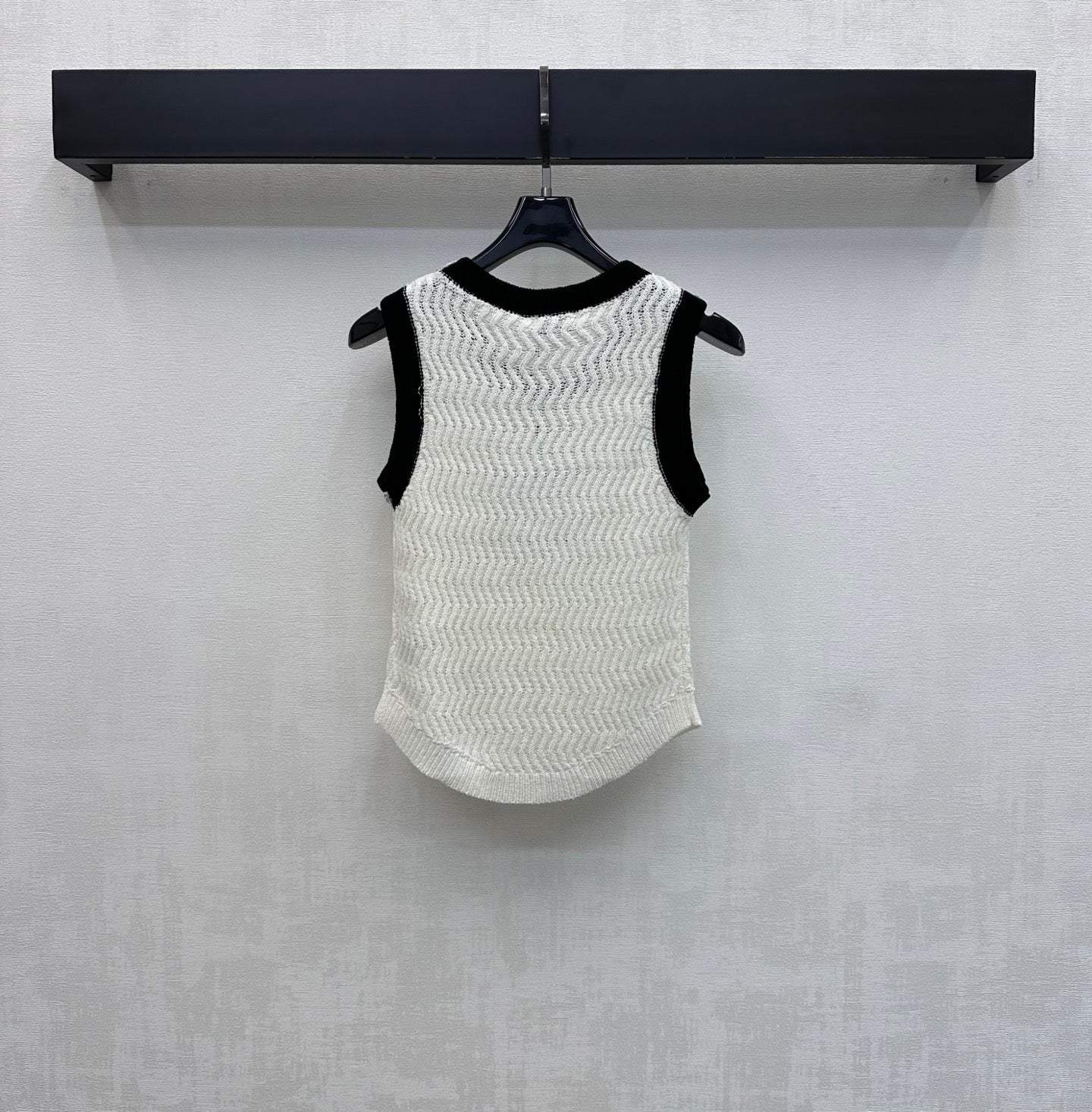 CC 26s Knit Vest White Wool Polyester 378379