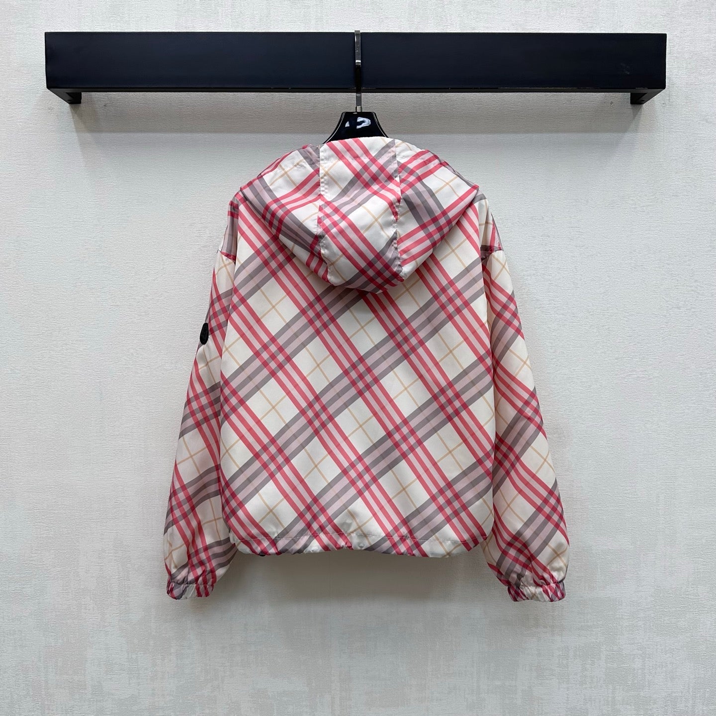 Burberry Salcombe Checked Hooded Jacket Pink Ivory Polyester