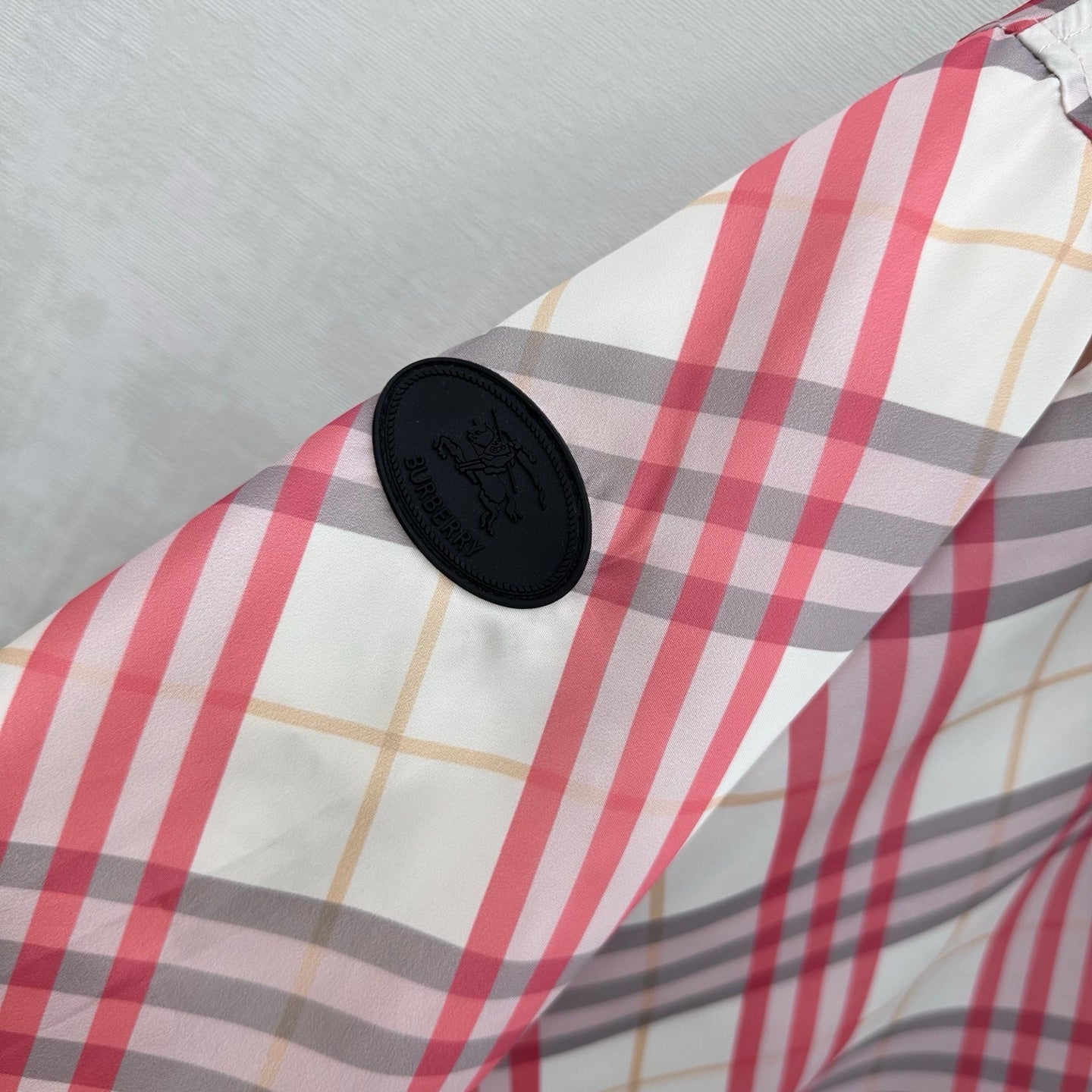 Burberry Salcombe Checked Hooded Jacket Pink Ivory Polyester