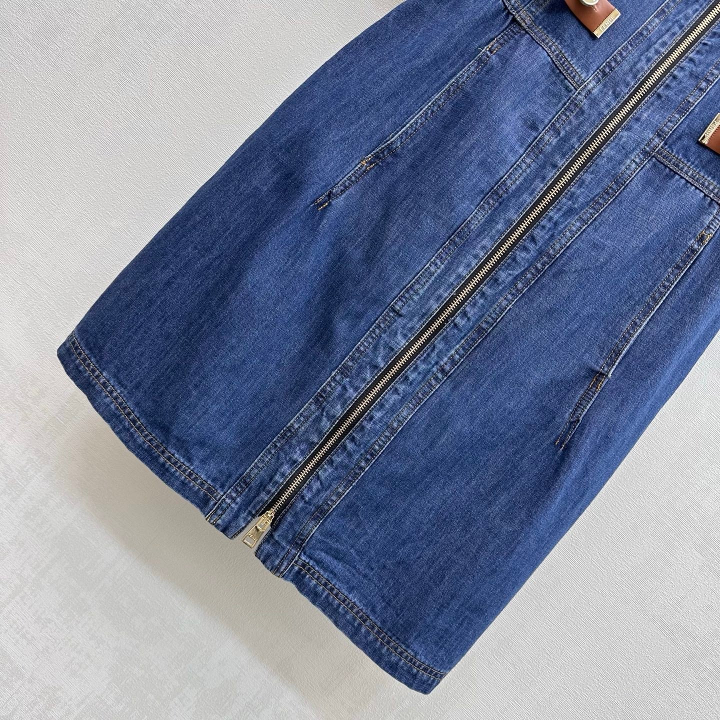 Fendi 26s Dress Navy Blue Denim 378797