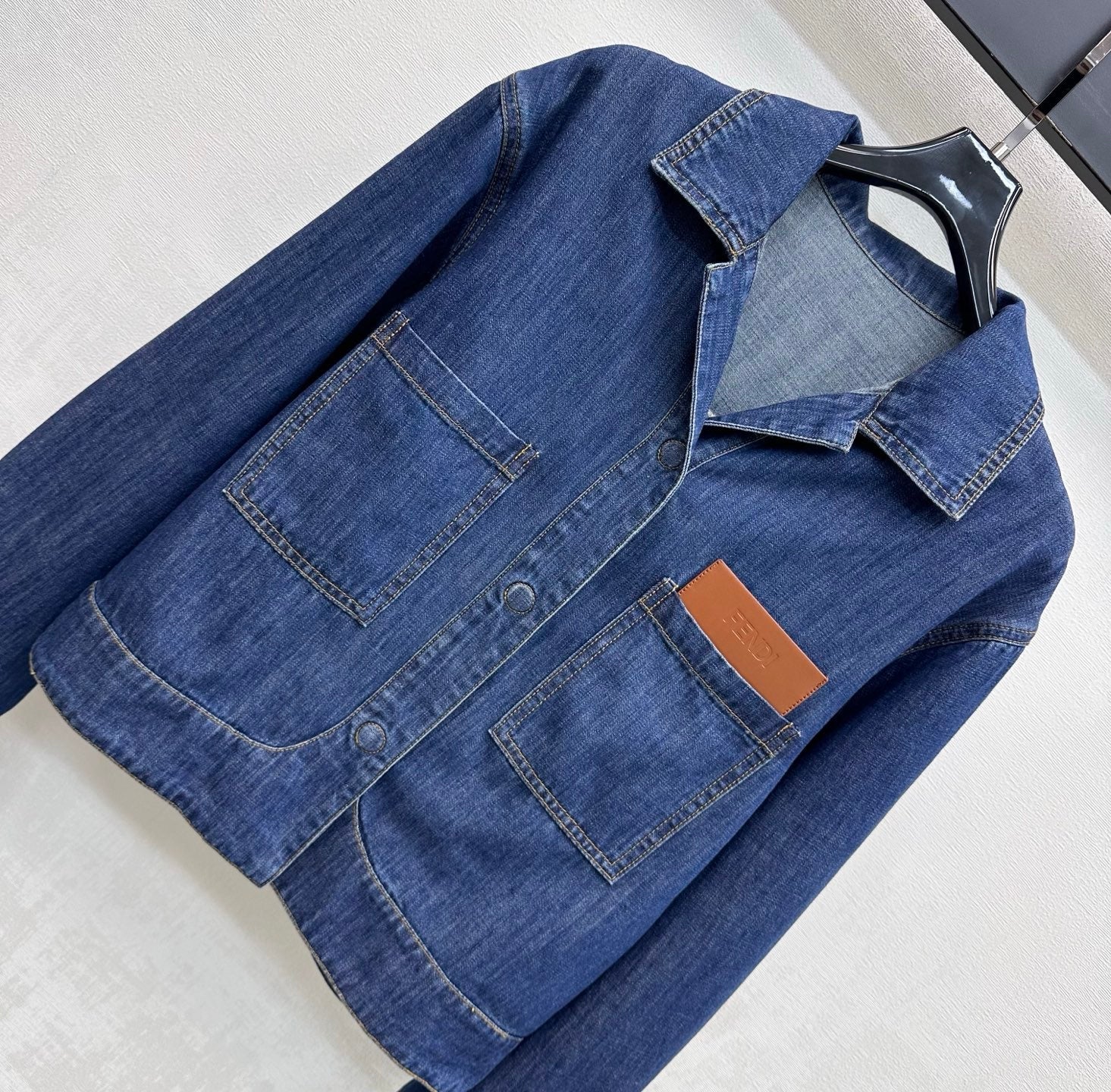 Fendi 26s Shirt Jacket Navy Blue Denim 378772