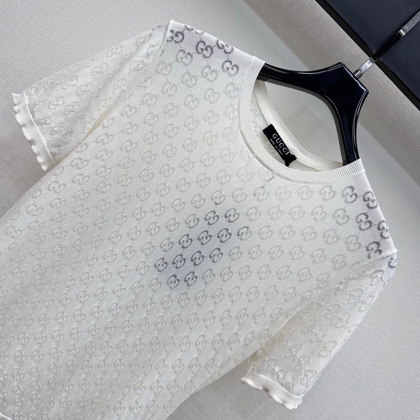 GG Devoré T-Shirt White Cotton 399744