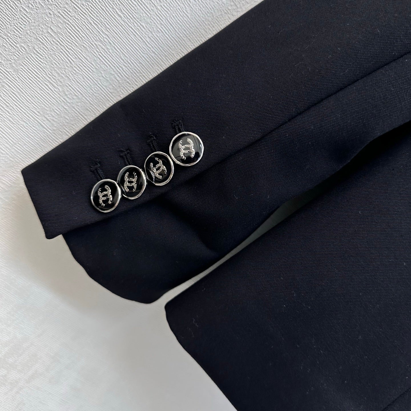 CC 26s Embroidered And Beaded Suit Jacket Black Polyester 422607