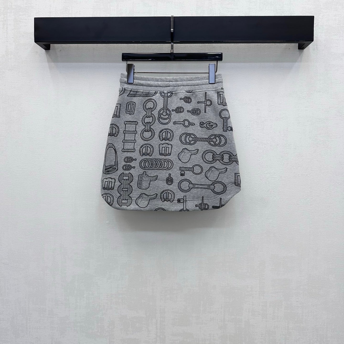 HM 26s "Cahier du Colporteur" Drawstring Midi Skirt Grey Cotton 422578