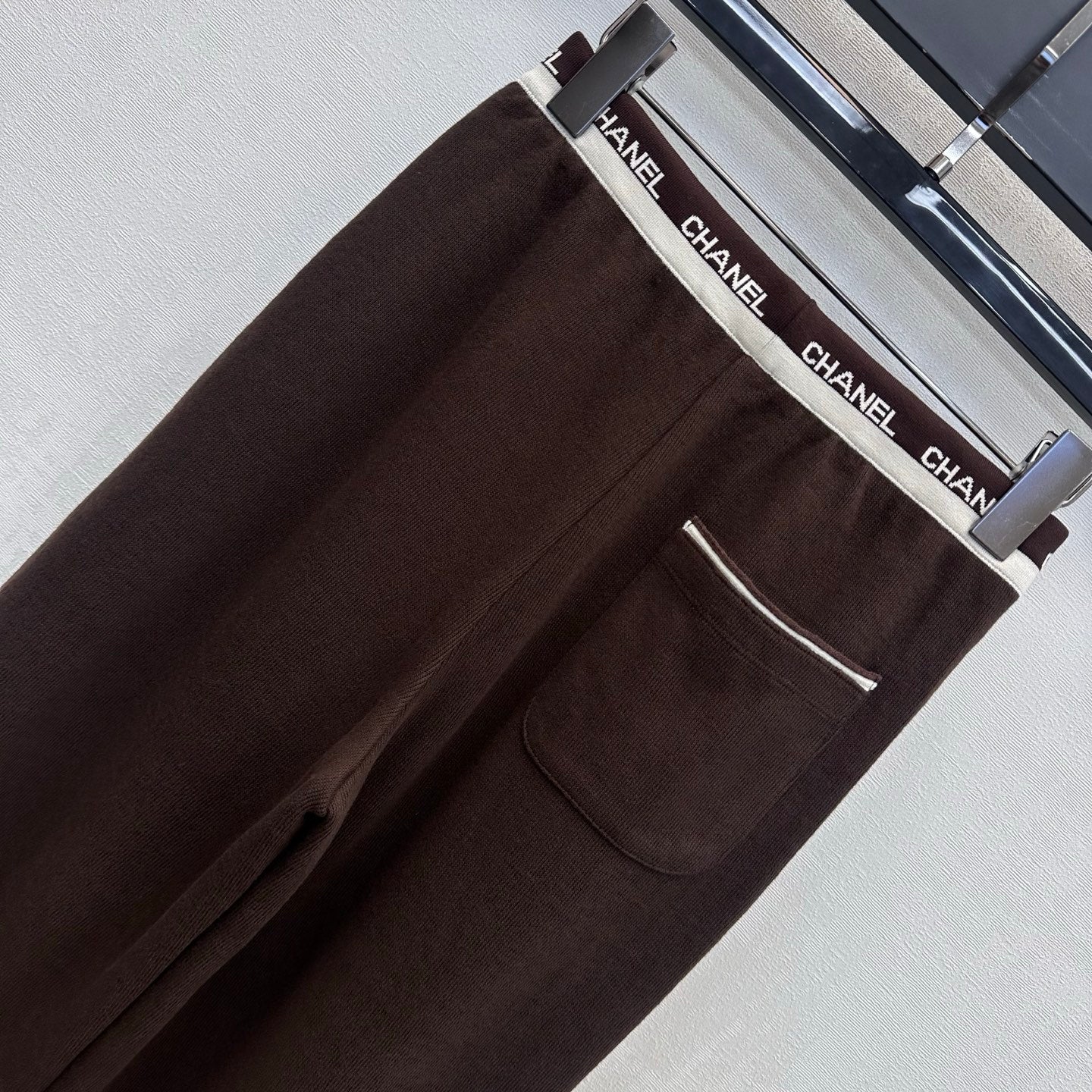 CC 26s Letter-Embroidered Trousers Brown Wool Polyester 422569