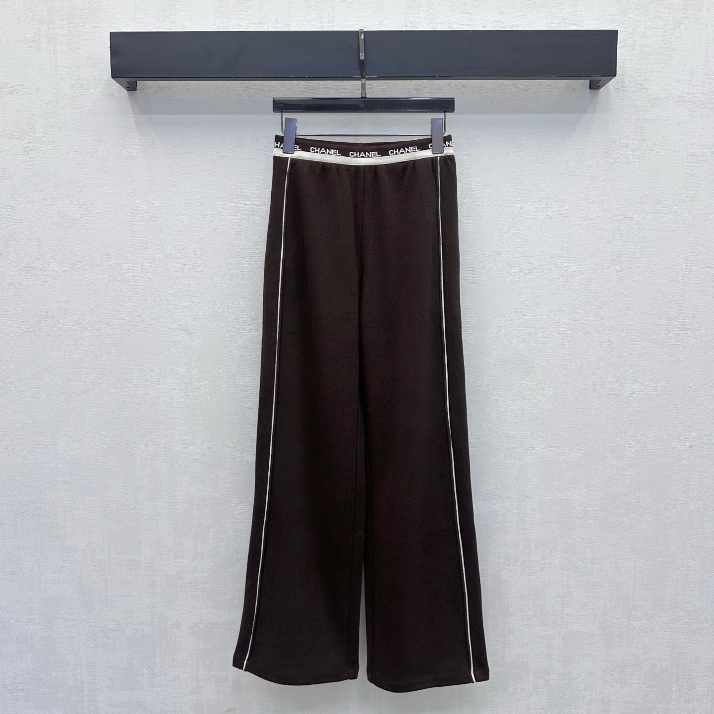 CC 26s Letter-Embroidered Trousers Brown Wool Polyester 422569