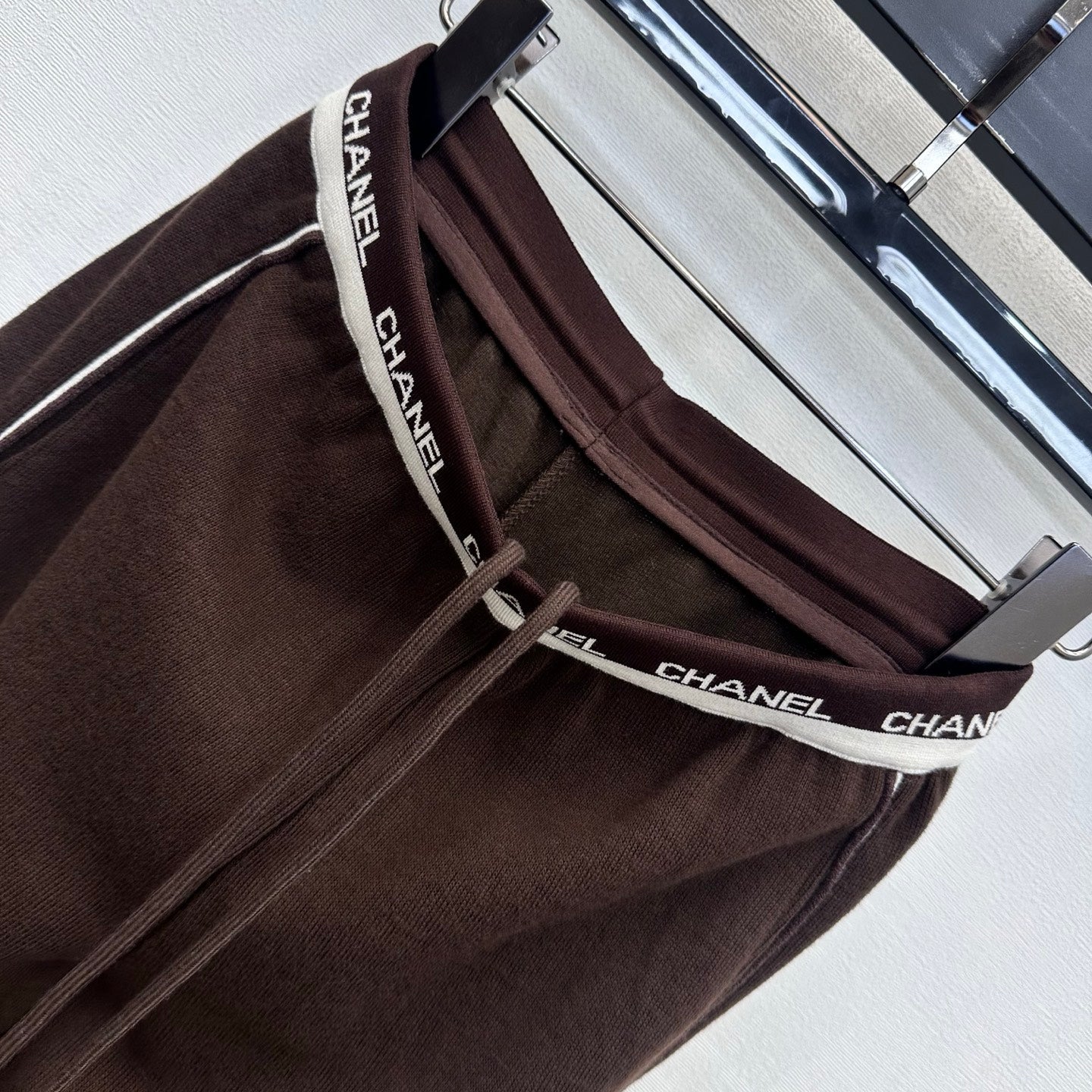 CC 26s Letter-Embroidered Trousers Brown Wool Polyester 422569