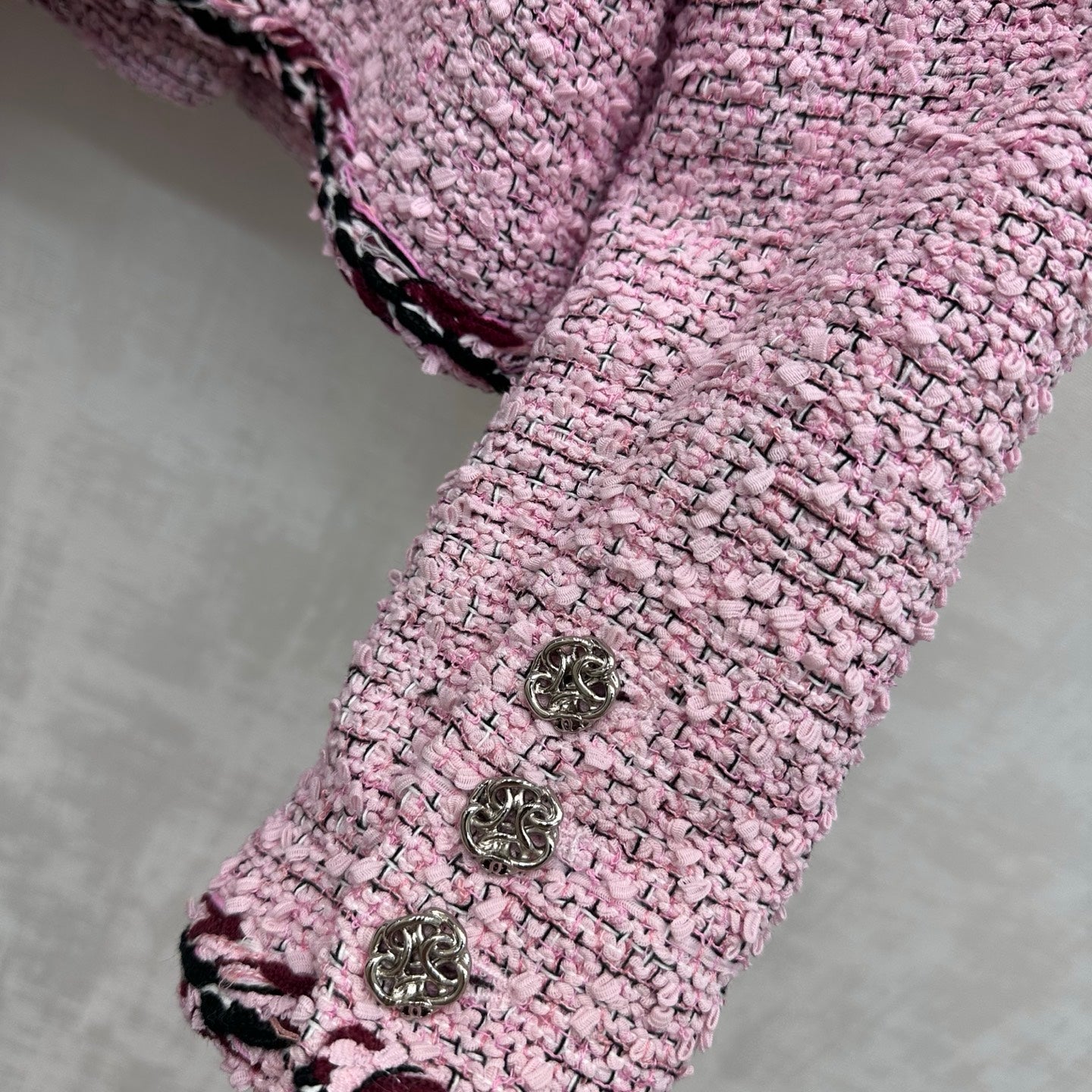 CC FW 2026 Jacket Pink Black White Tweed 423437