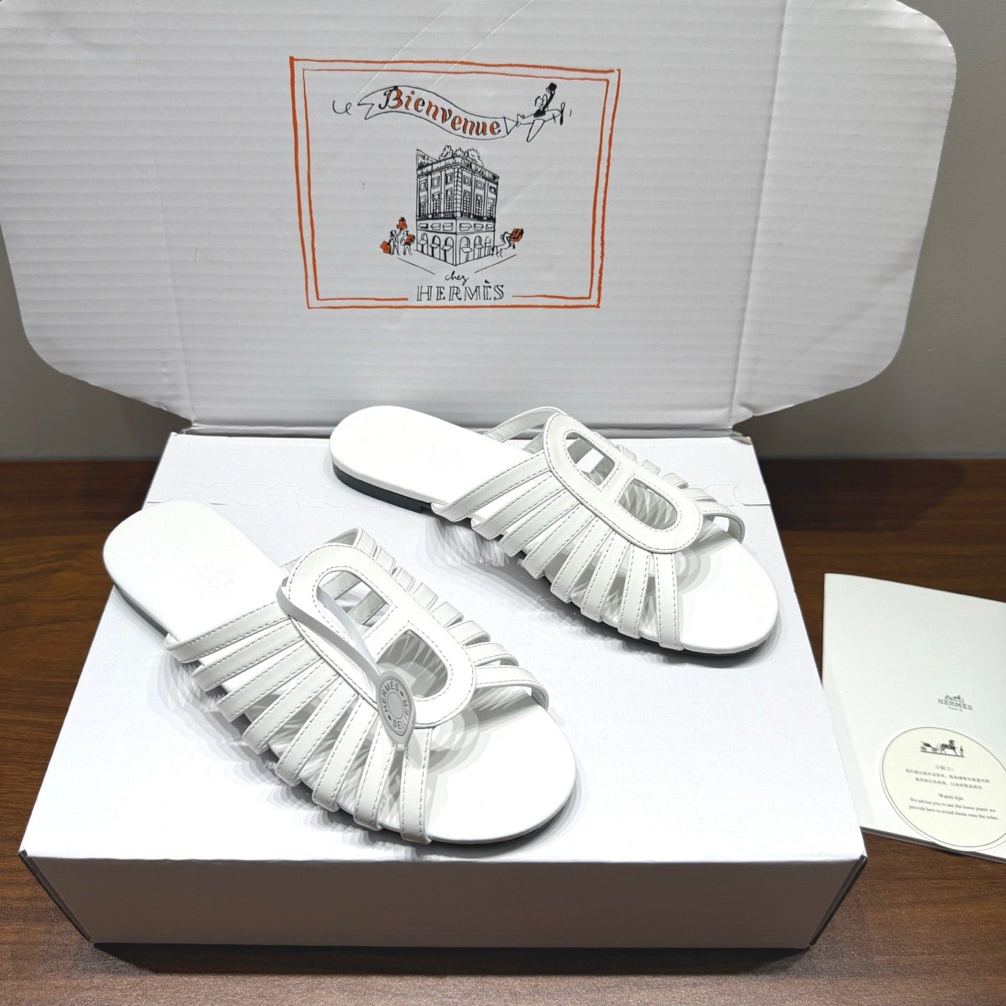 HM Noria Sandals White Leather 849476