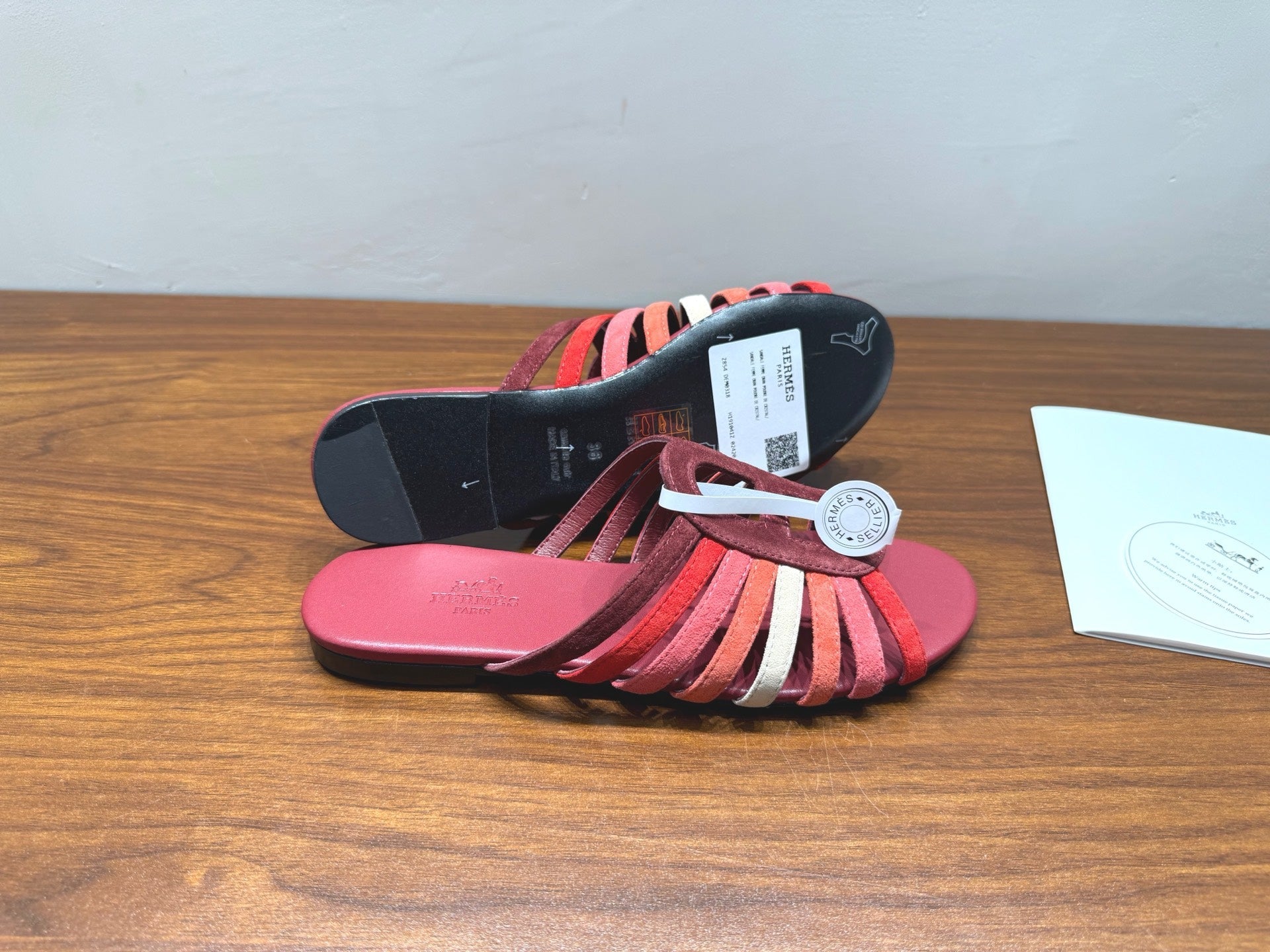 HM Noria Sandals Burugndy Colorful Suede 849480