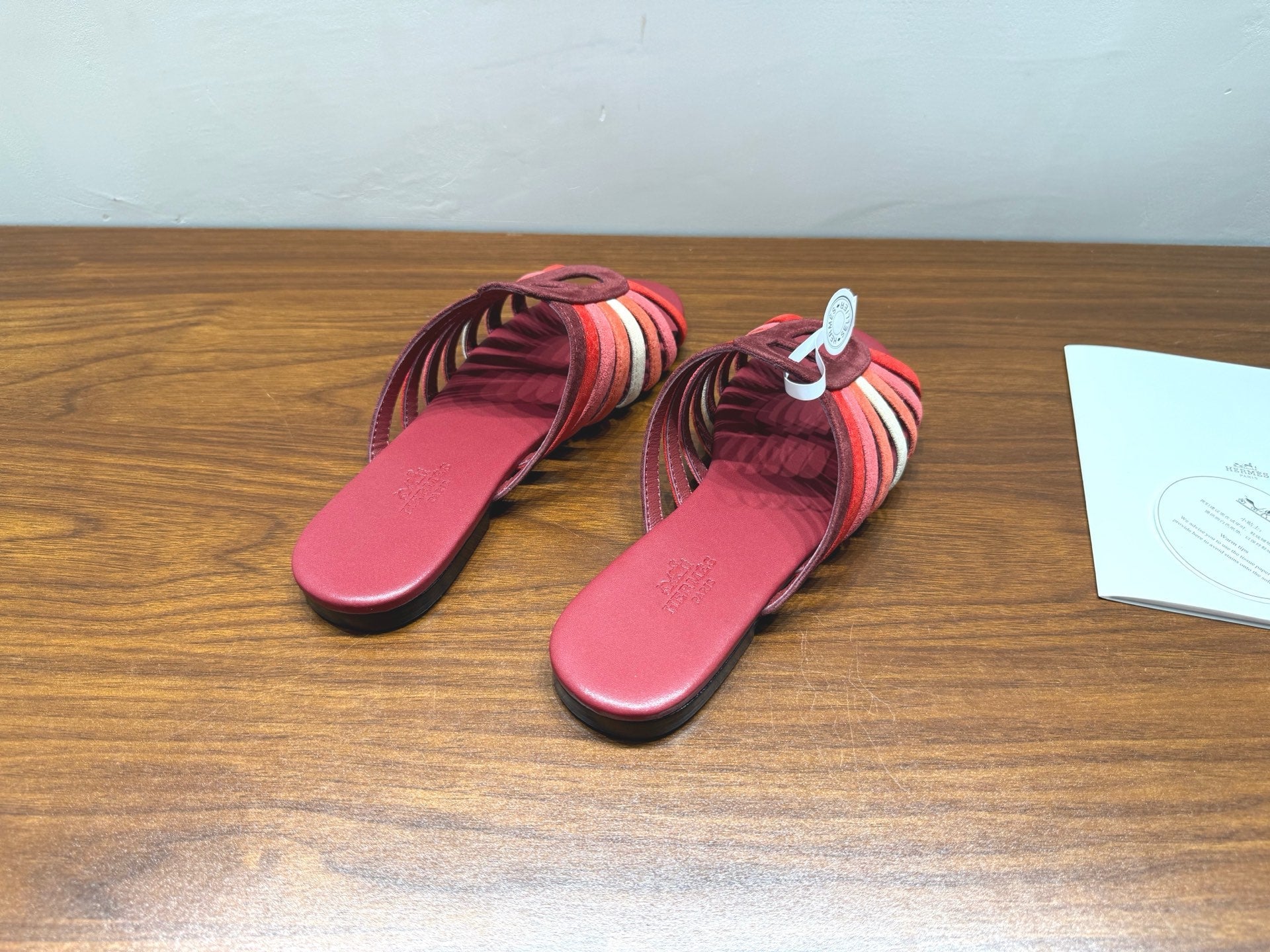 HM Noria Sandals Burugndy Colorful Suede 849480