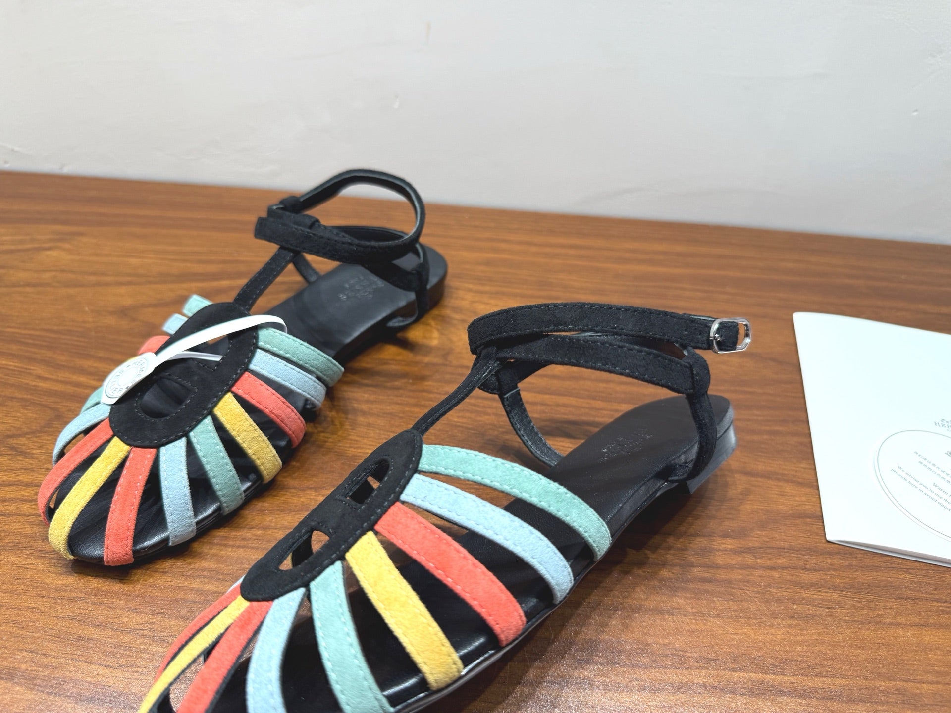 HM Nour Sandals Black Colorful Suede 849489