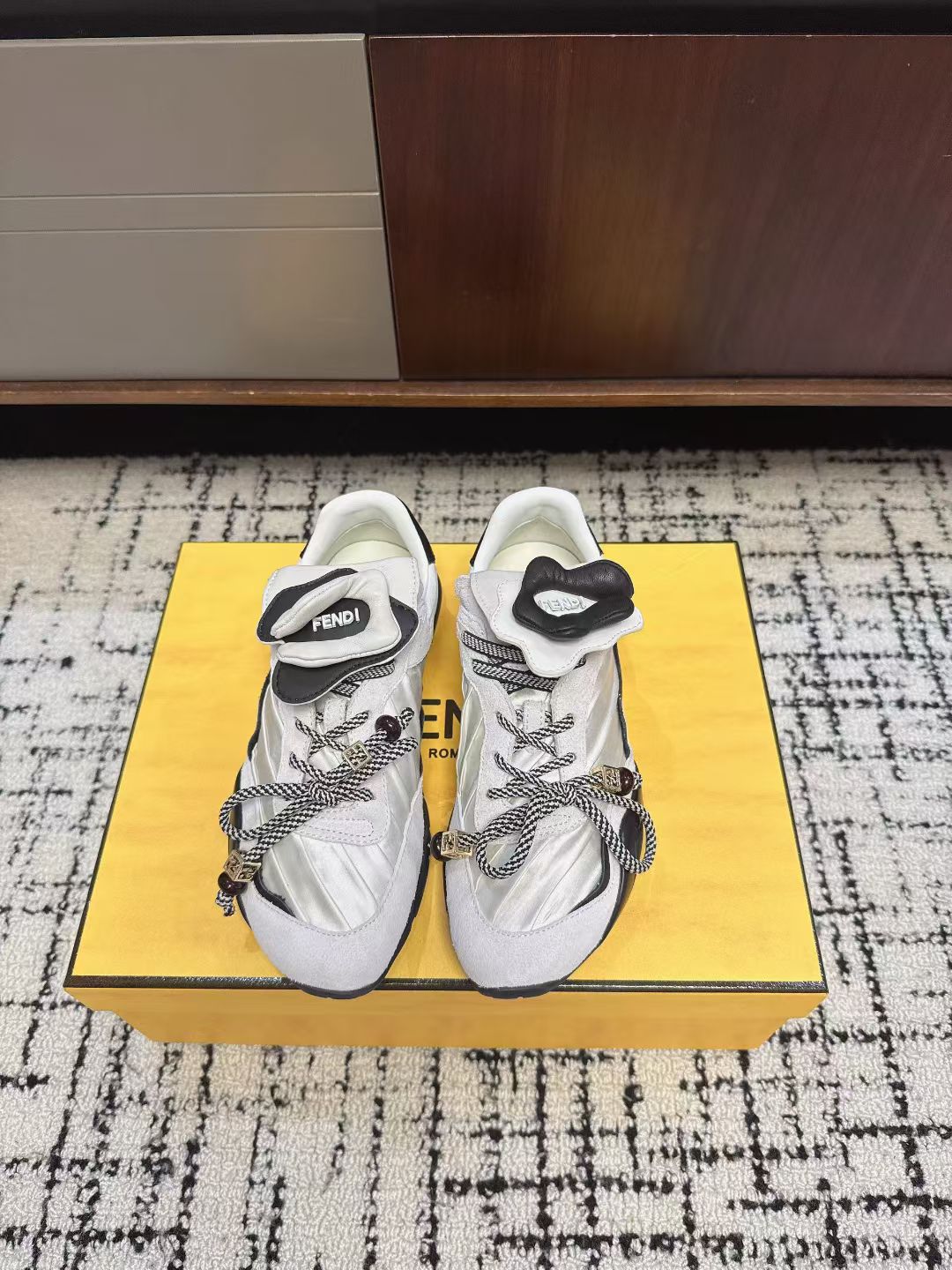 Fendi Flow Trainers White Suede 682050
