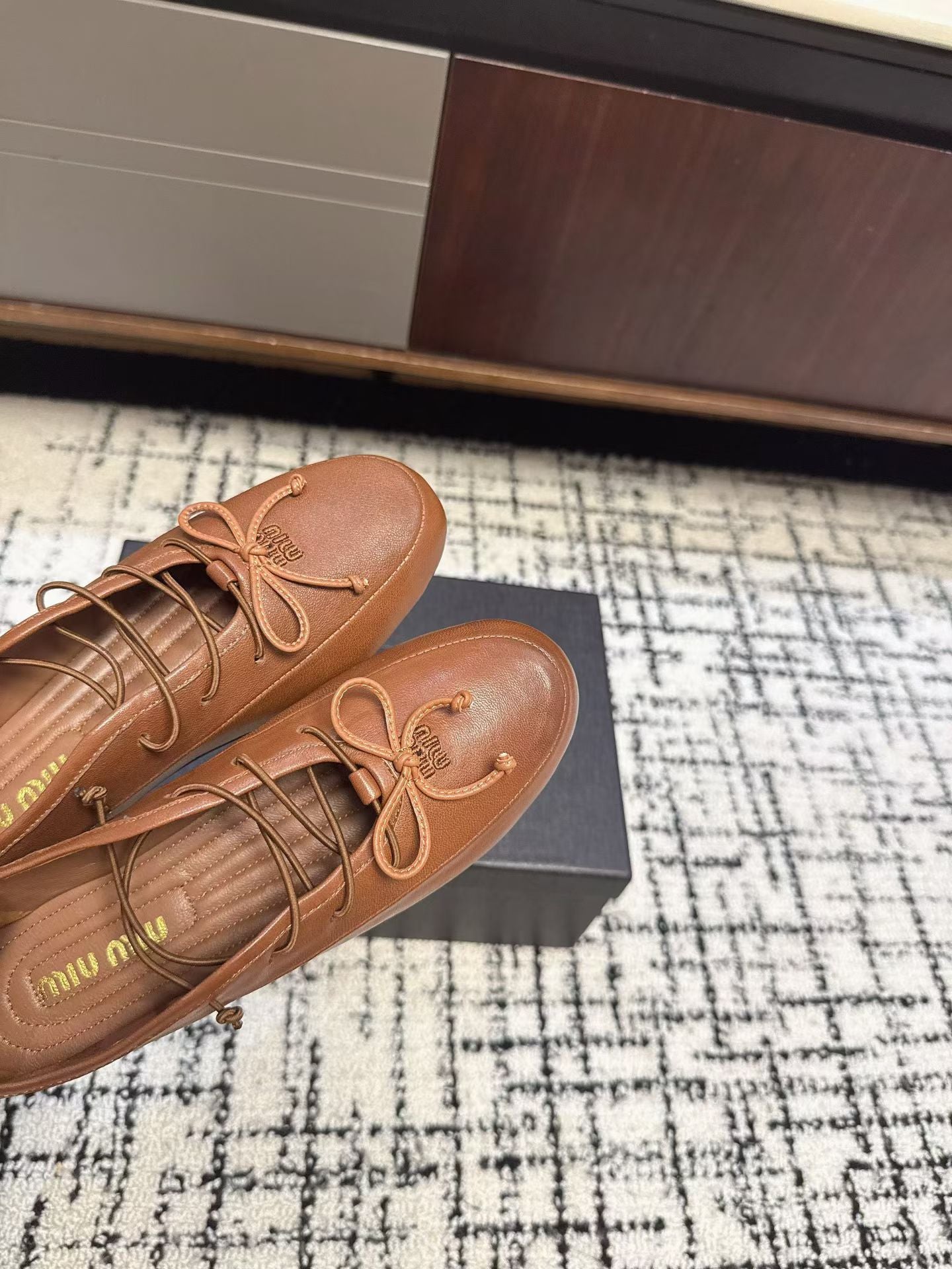 Miu 2026 Ballerinas Brown Nappa Leather 682025