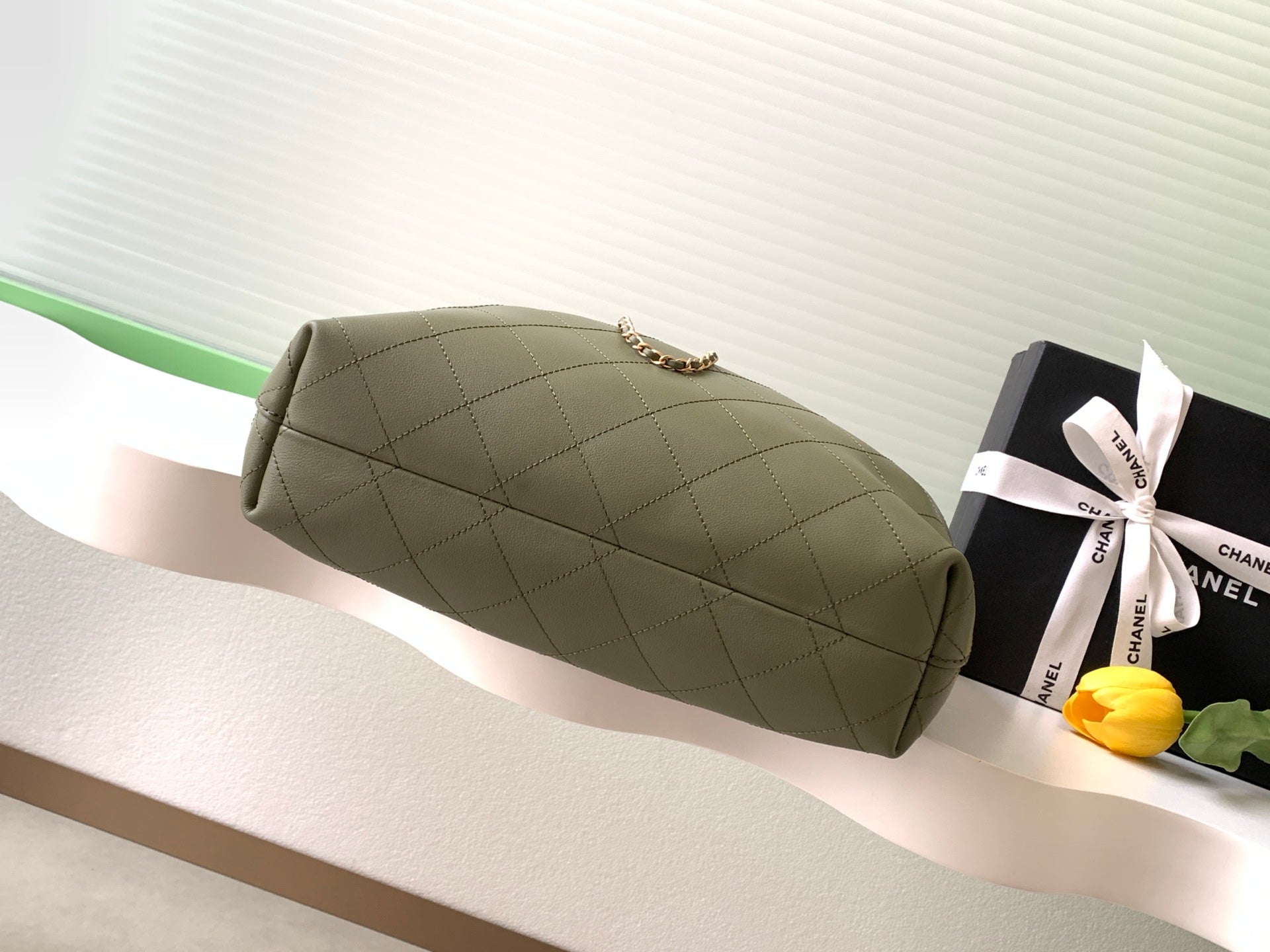 CC 2025 Hobo Bag 45cm Olive Calfskin