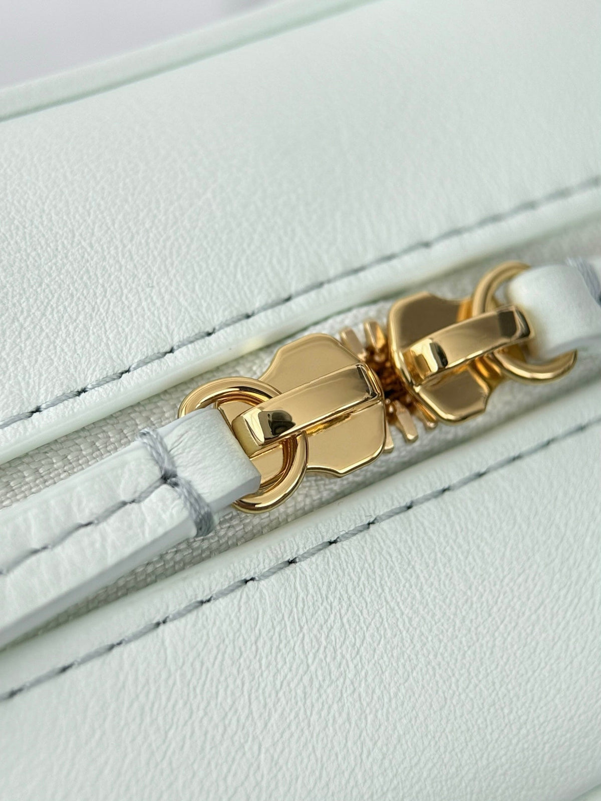 Chanel 2026 Pouch With Leather Strap 21cm Light Blue Calfskin