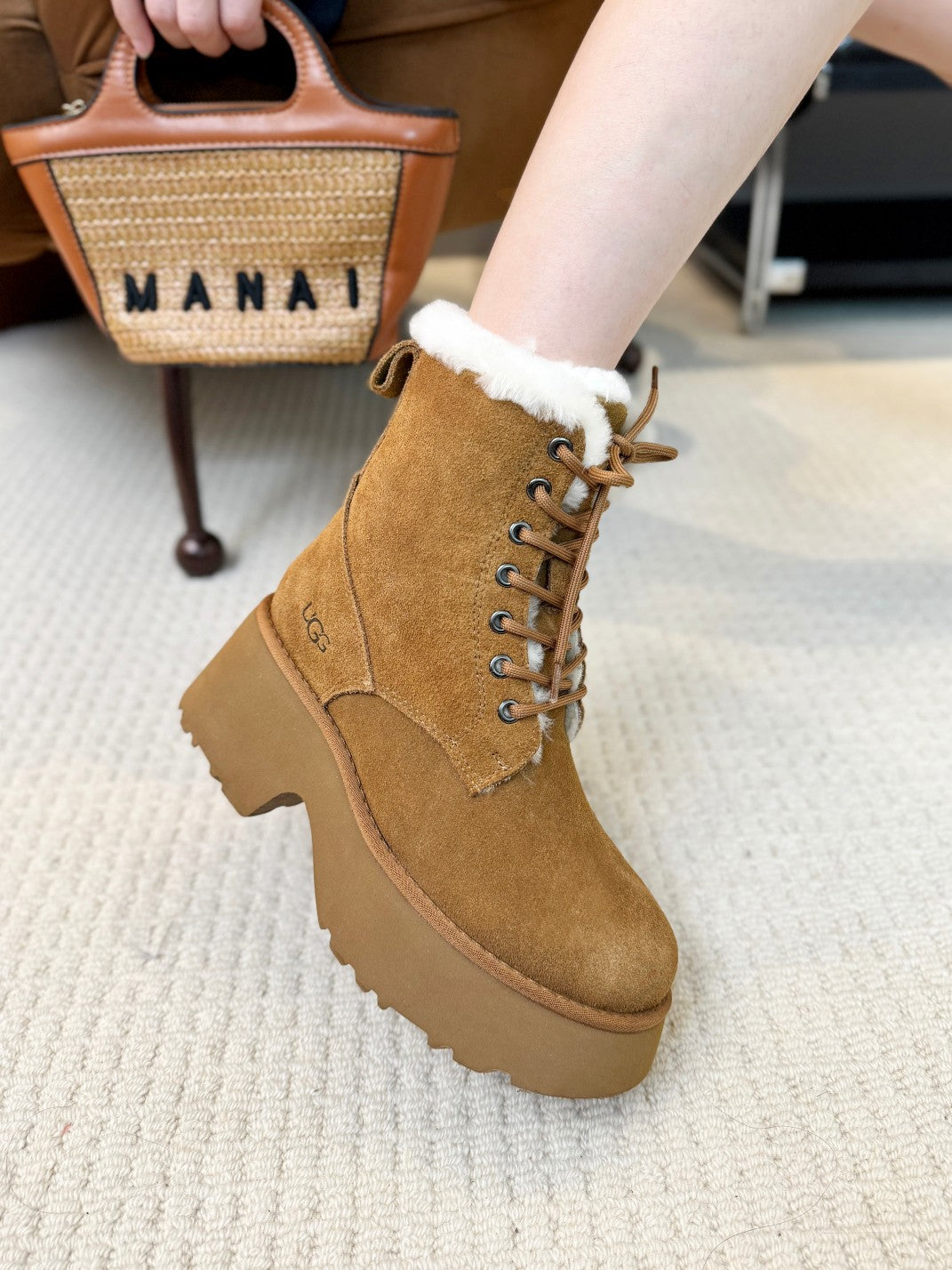 UGG Martin Boots Suede Lamb Wool