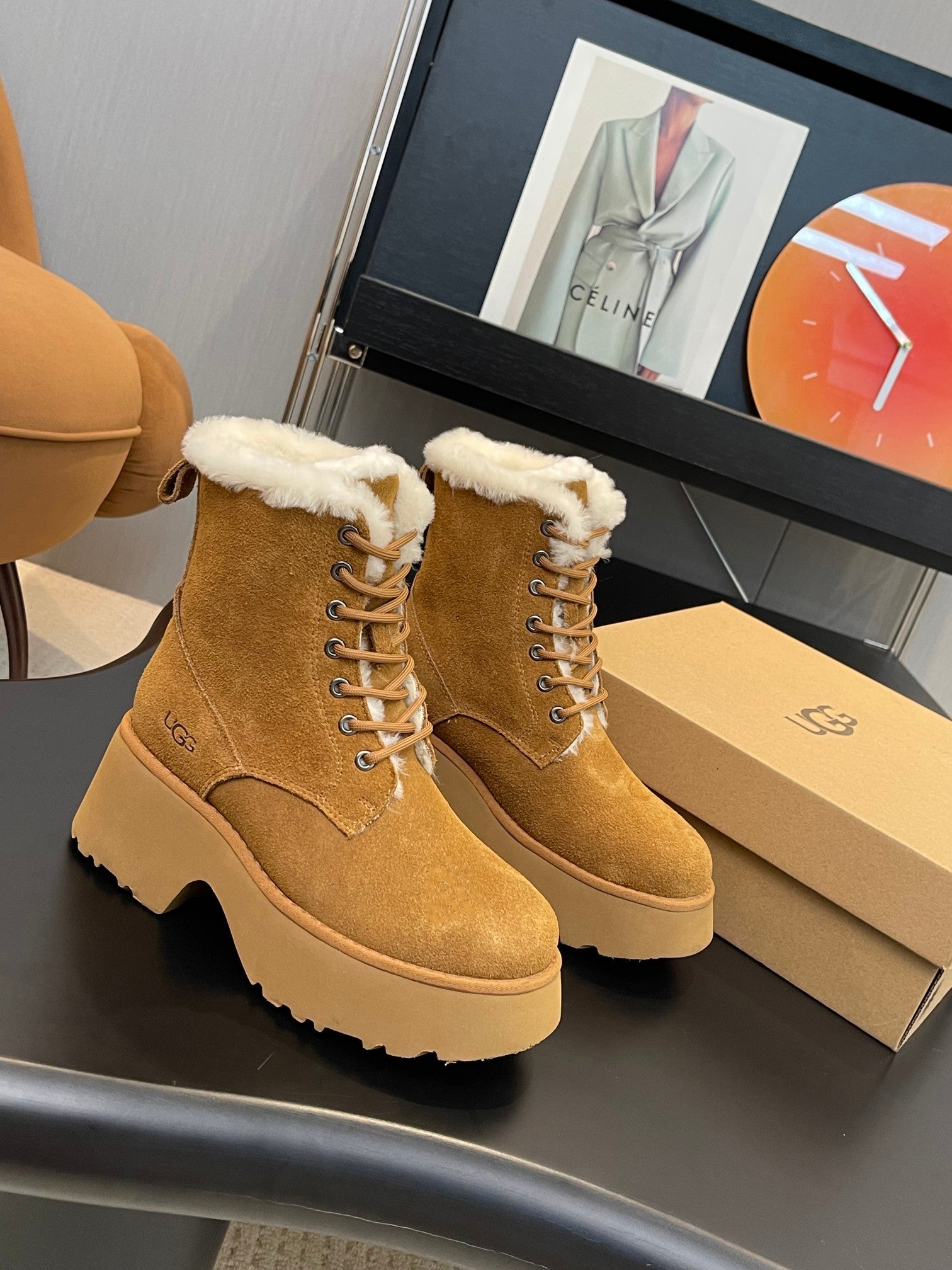 UGG Martin Boots Suede Lamb Wool