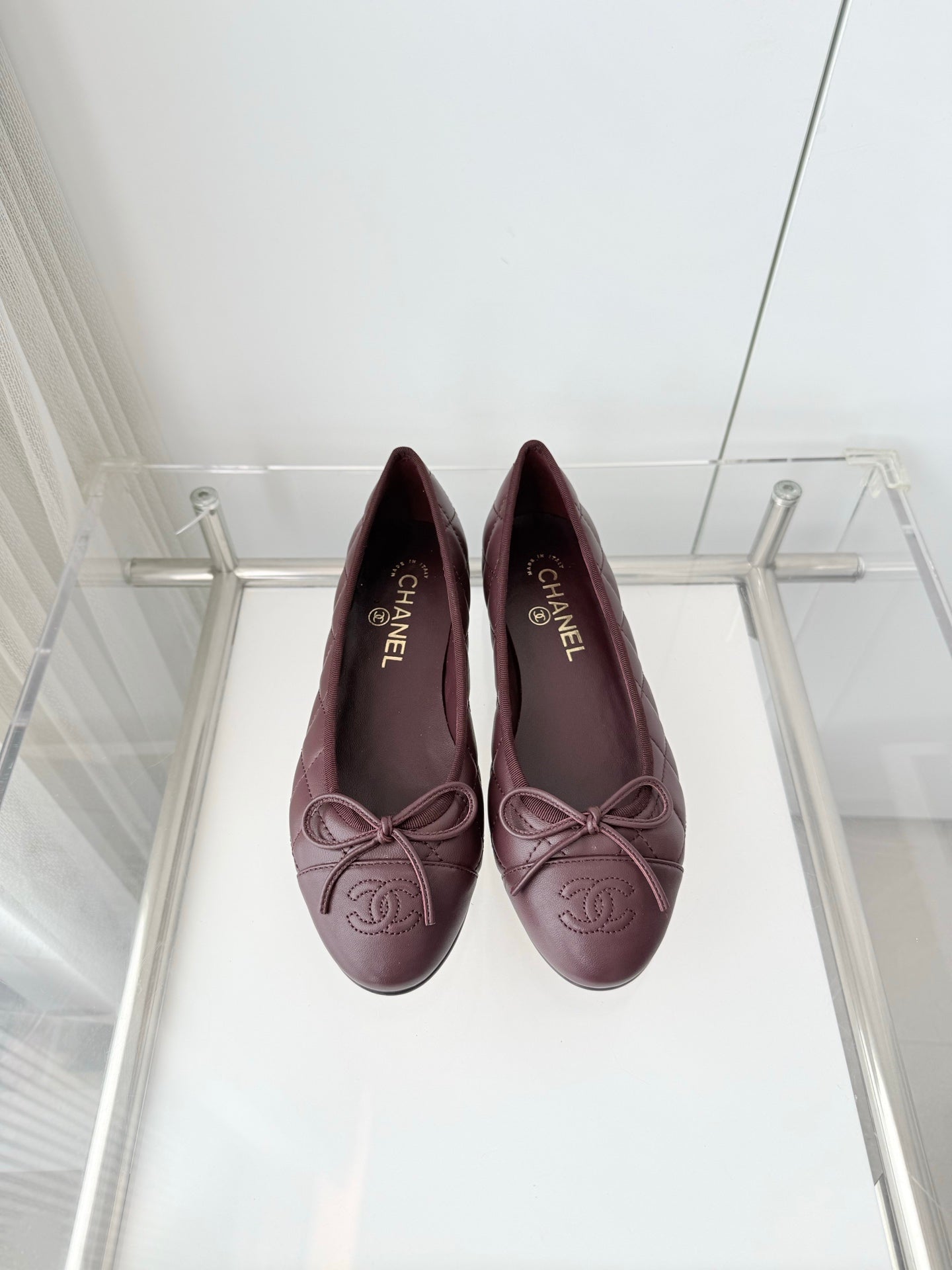 Chanel 2026 Ballet Flat Burgundy Quited Lambskin 697392