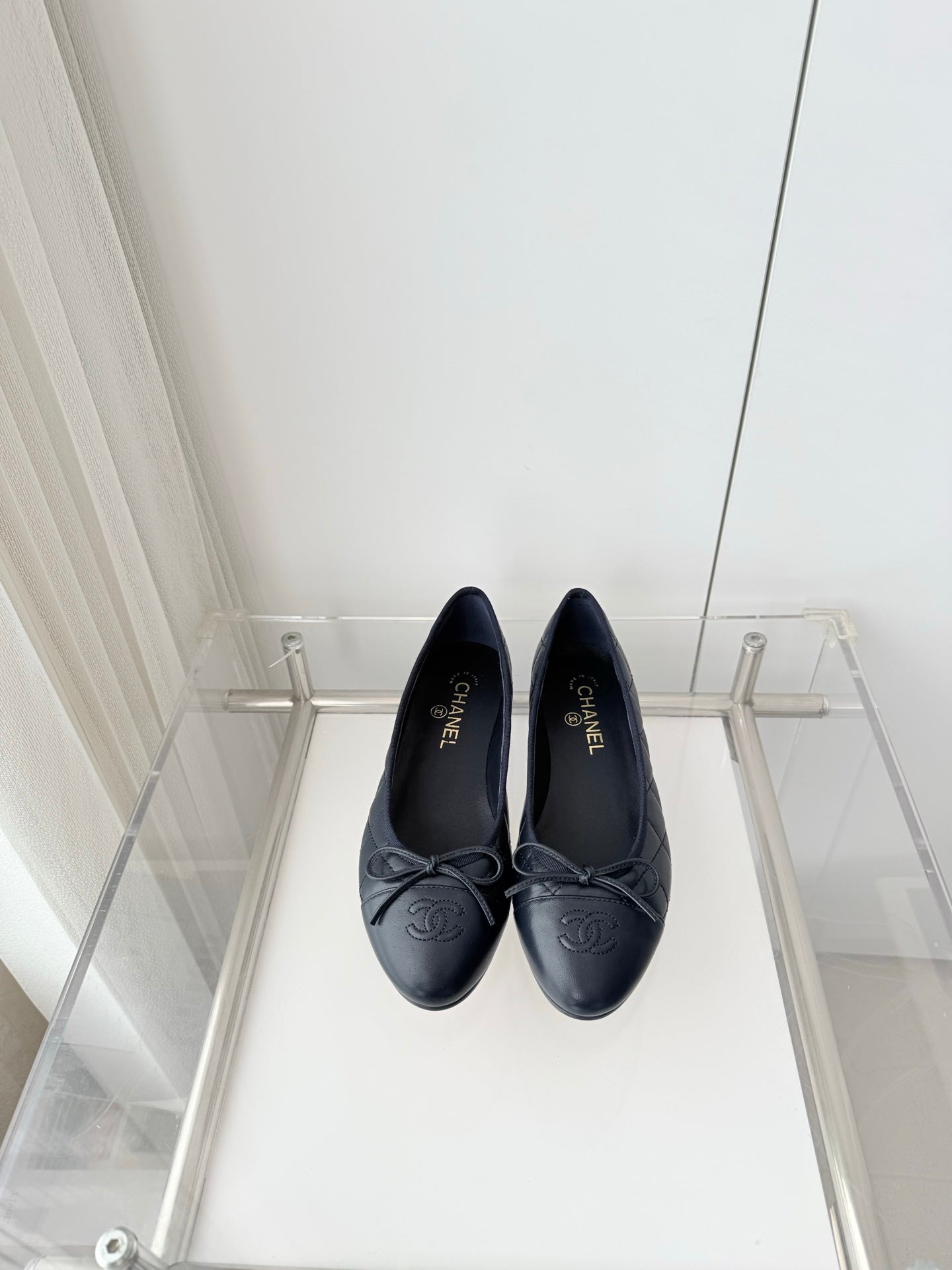 Chanel 2026 Ballet Flat Dark Blue Quited Lambskin 697393