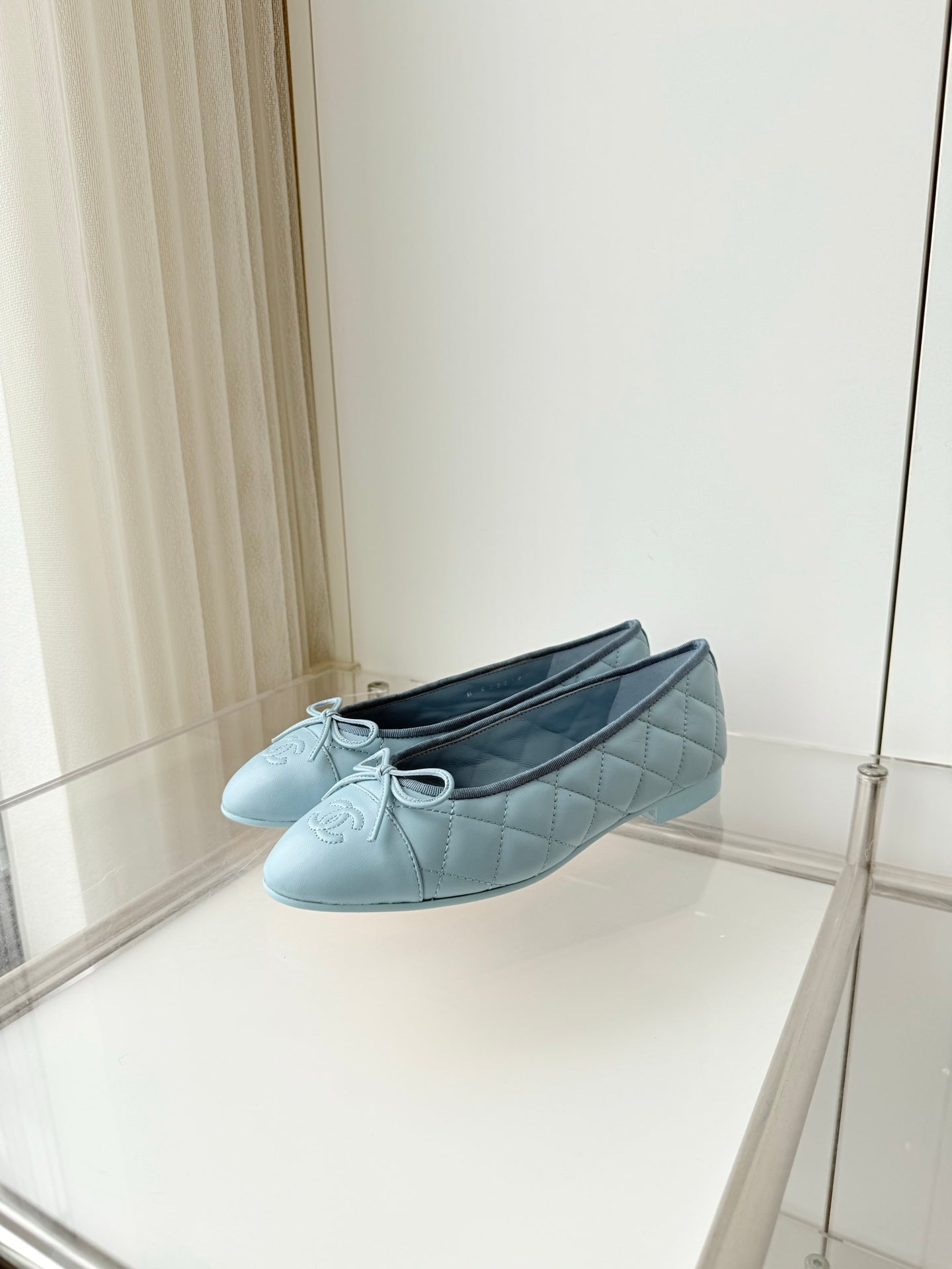 Chanel 2026 Ballet Flat Stale Blue Quited Lambskin 697406