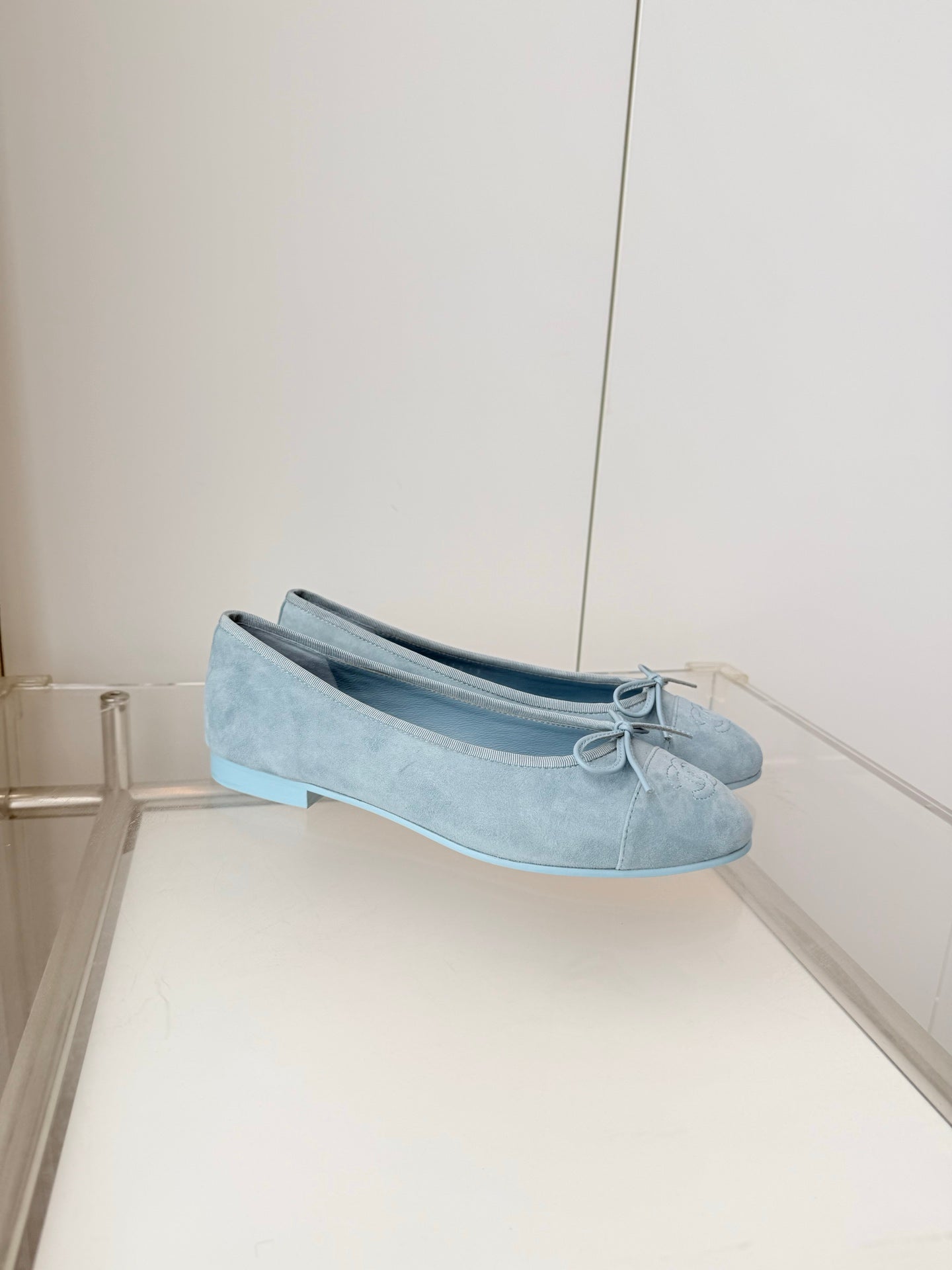 Chanel 2026 Ballet Flat Slate Blue Suede 697410