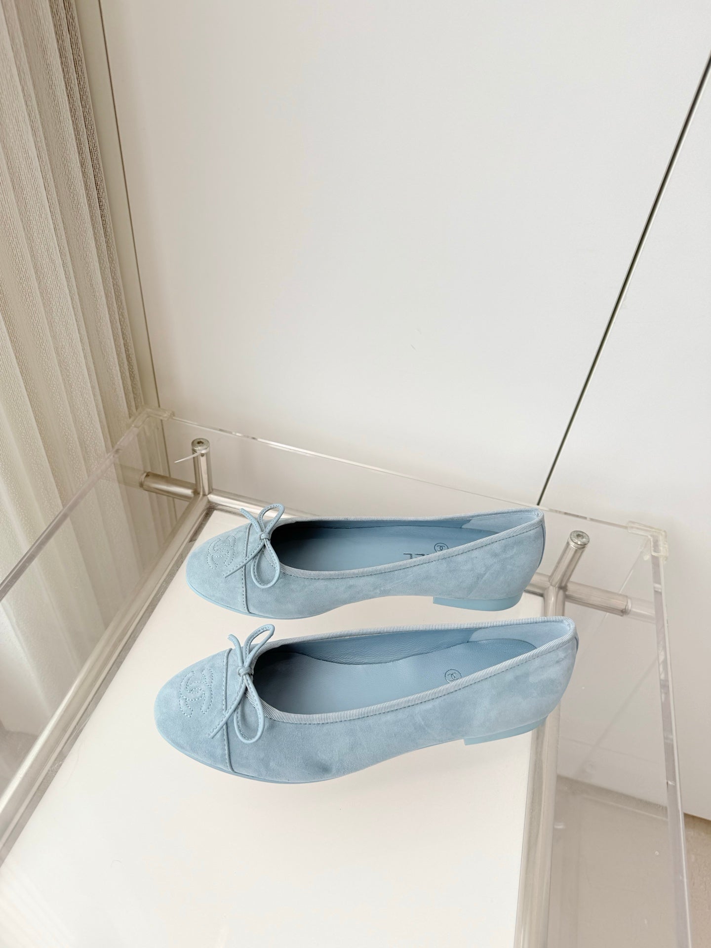 Chanel 2026 Ballet Flat Slate Blue Suede 697410