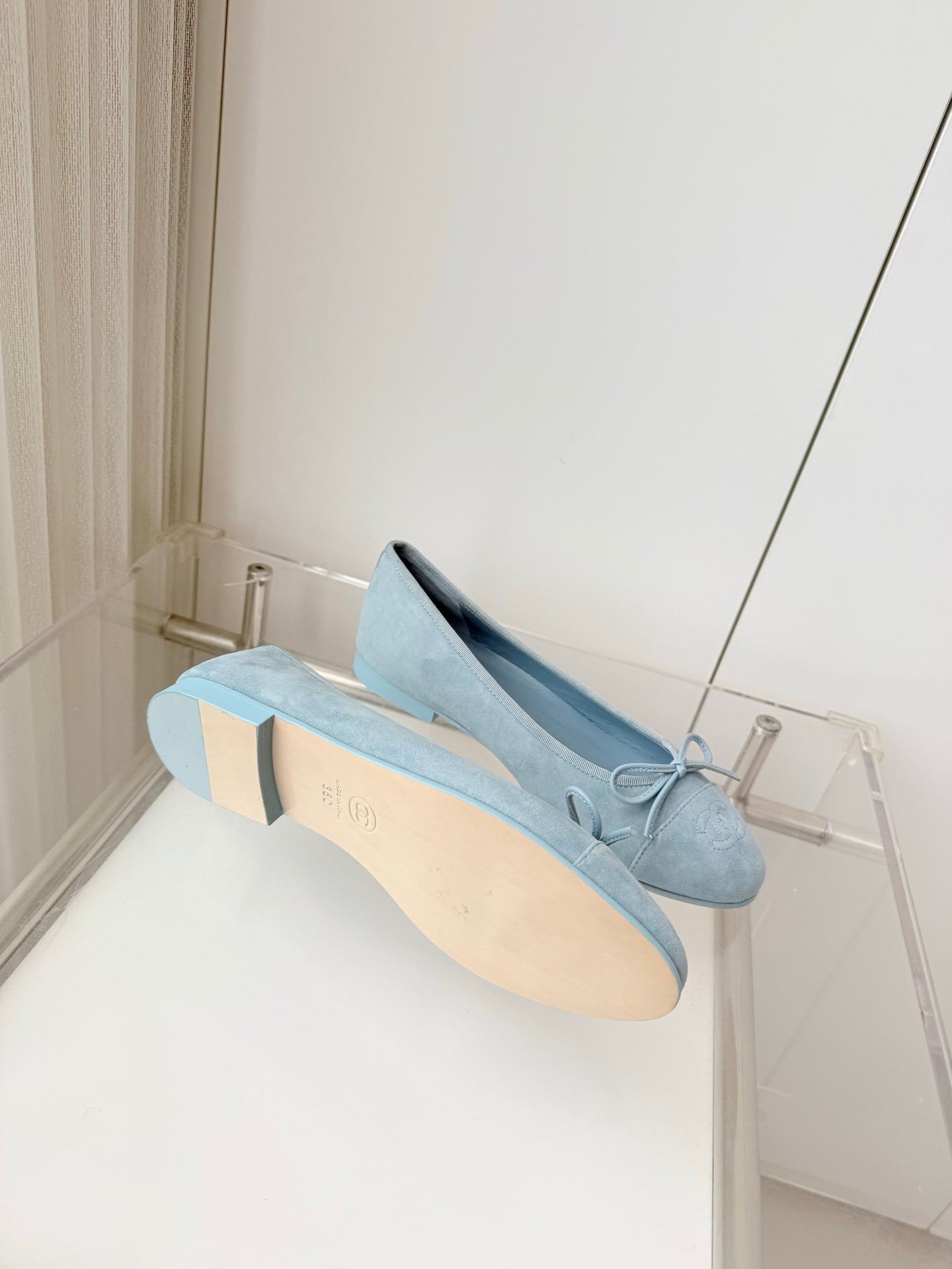 Chanel 2026 Ballet Flat Slate Blue Suede 697410