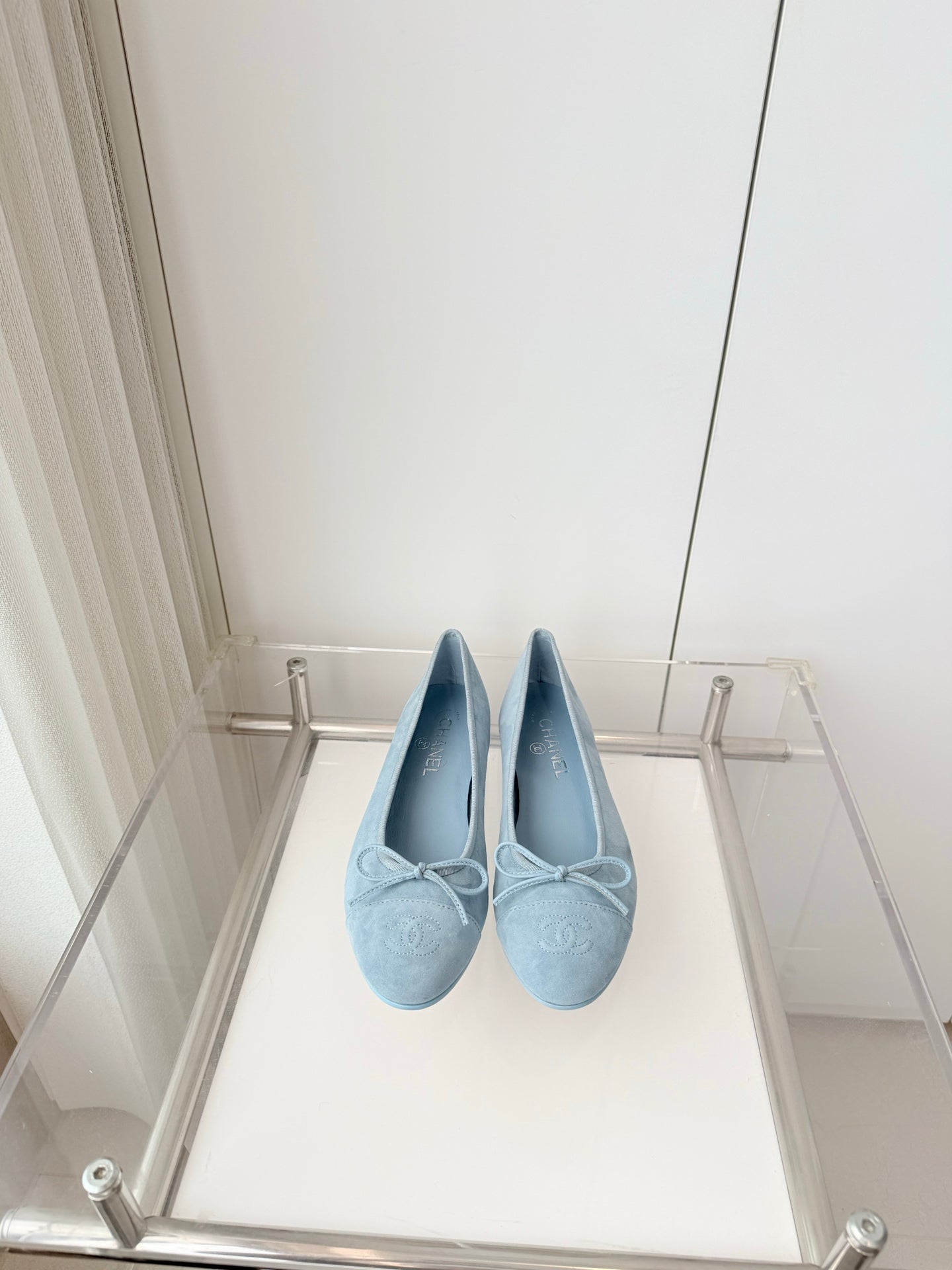 Chanel 2026 Ballet Flat Slate Blue Suede 697410