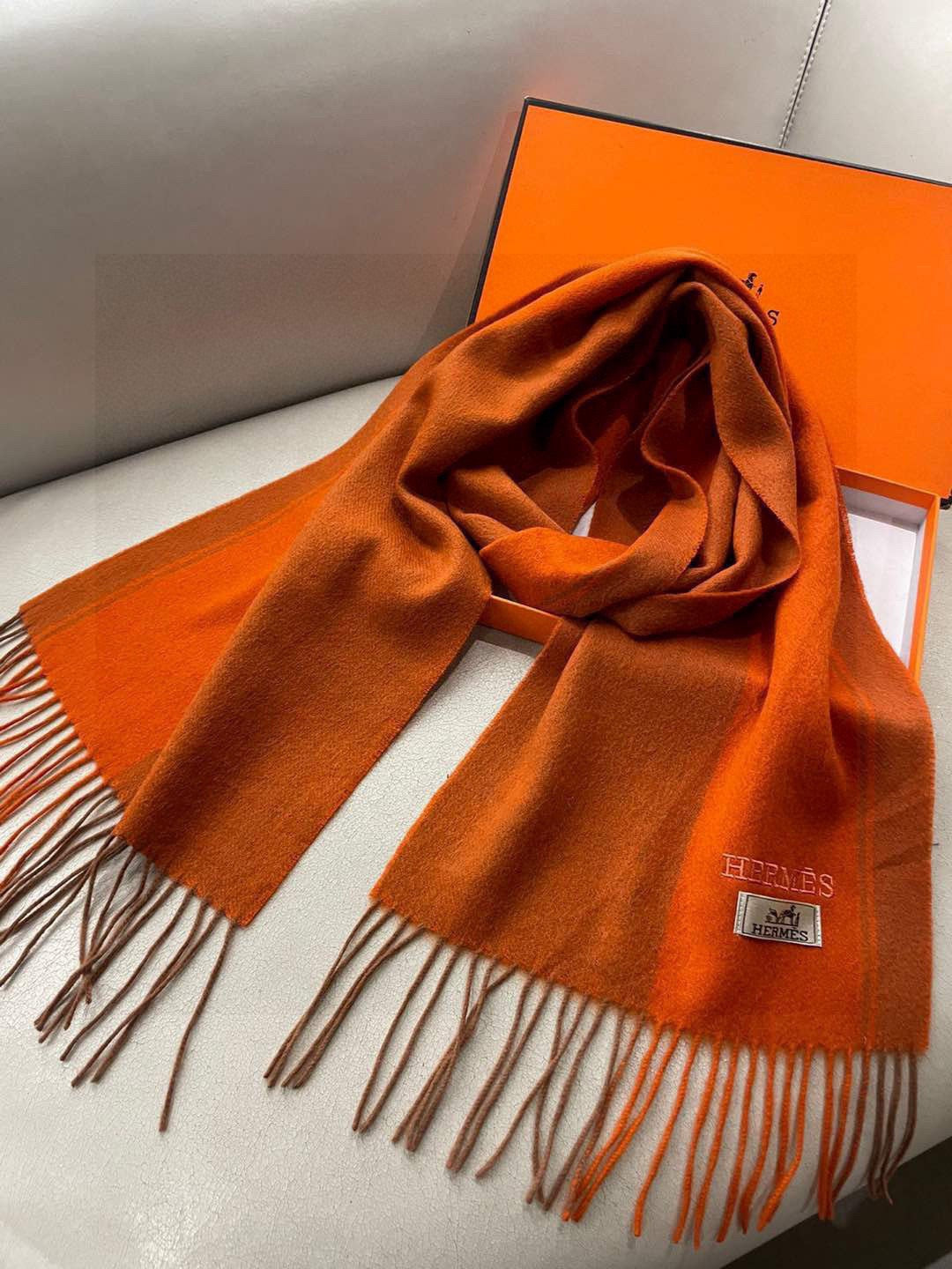 HM 26ss Scarf 180*30cm Orange Cashmere 168151