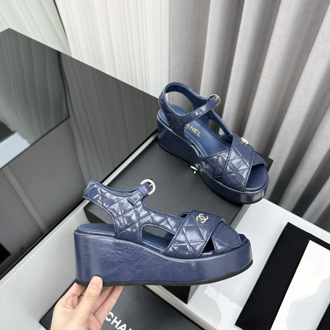 high heel sandals blue lambskin 95