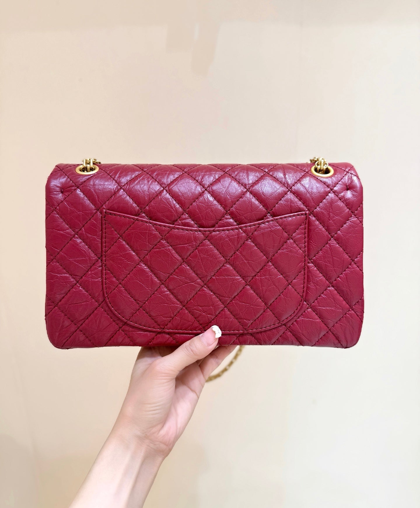 CC 2.55 Reissue 226 Double Flap Bag 28cm Red Leather 289922