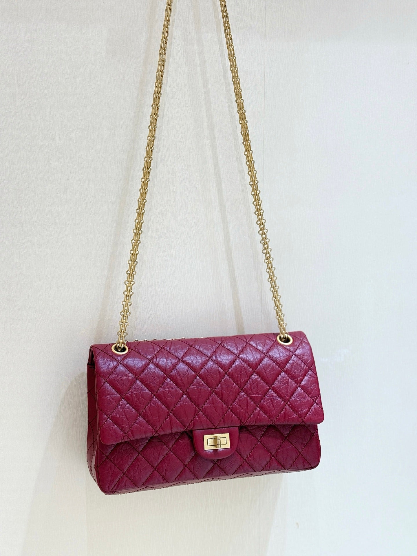 CC 2.55 Reissue 226 Double Flap Bag 28cm Red Leather 289922
