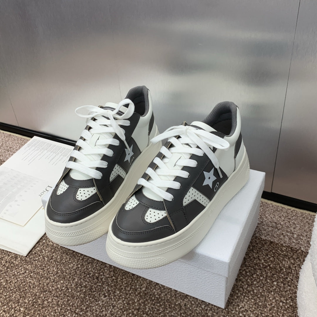 CD Star Platform Sneaker 35mm Black Calfskin