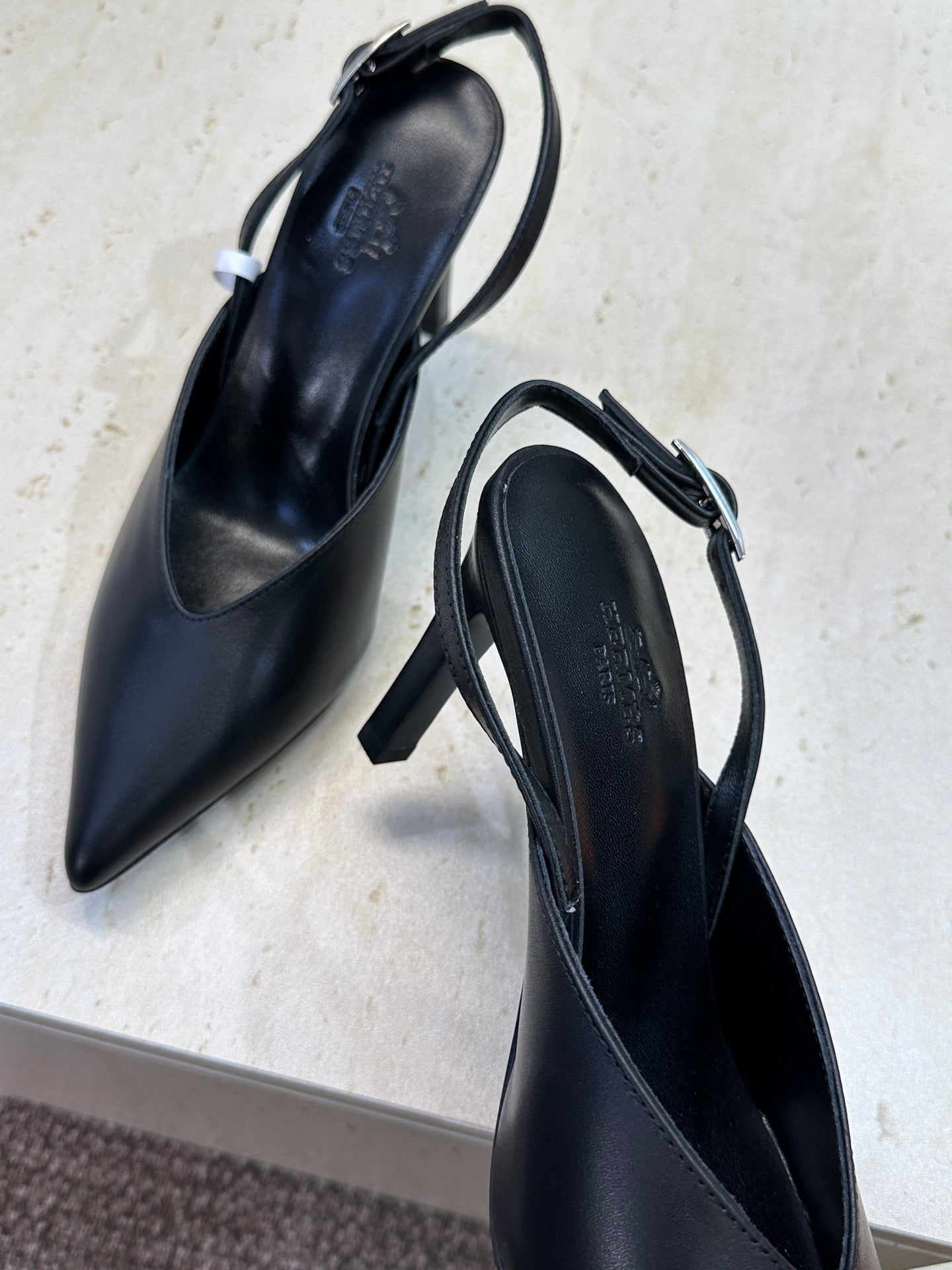 HM Nicoletta Slingback 9cm Black Calfskin 830198