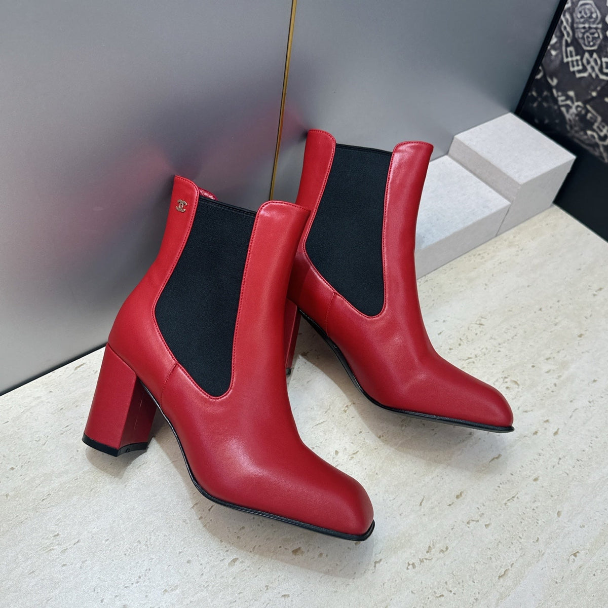 CC 26S Chelsea Ankle Boots 7.5cm Red Calfskin 118741