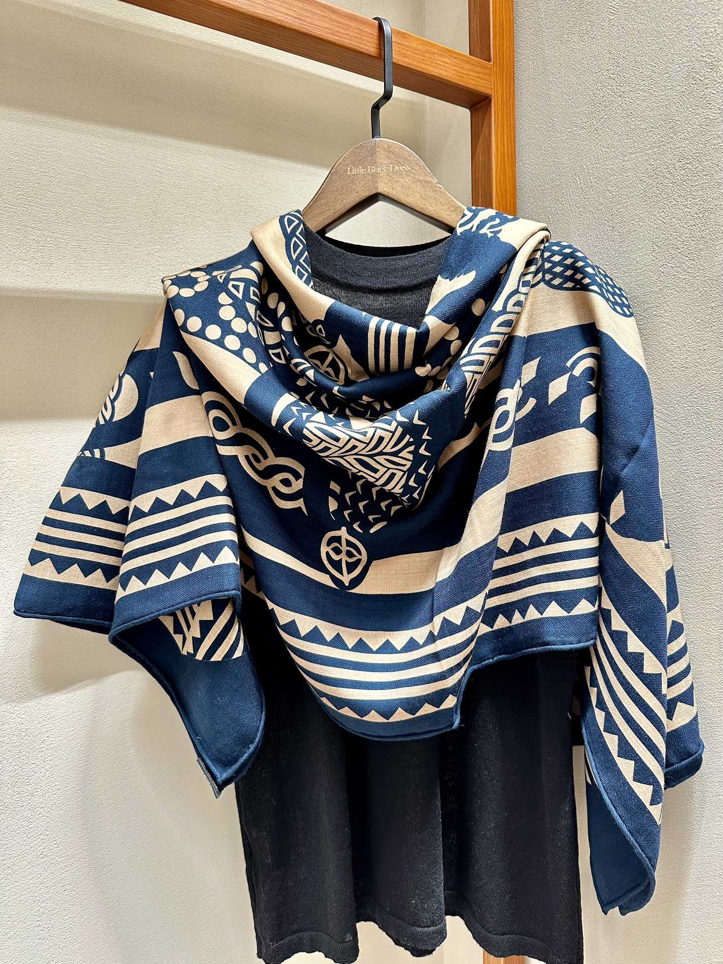 Fantaisie d'Etriers Scarf 140 CM Navy Blue Silk