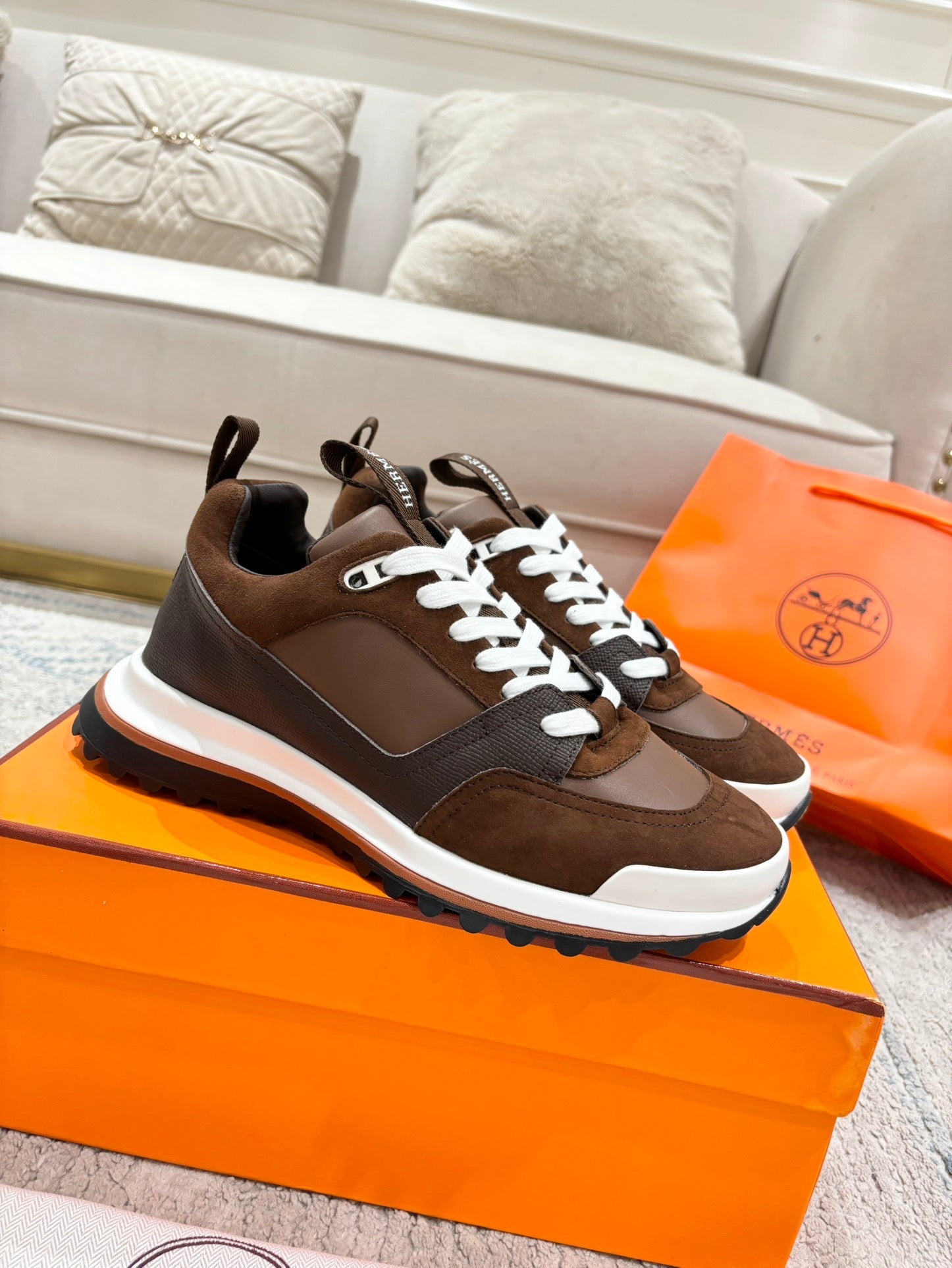 HM Jet Sneaker Brown & Coffee Brown Suede Calfskin 581328