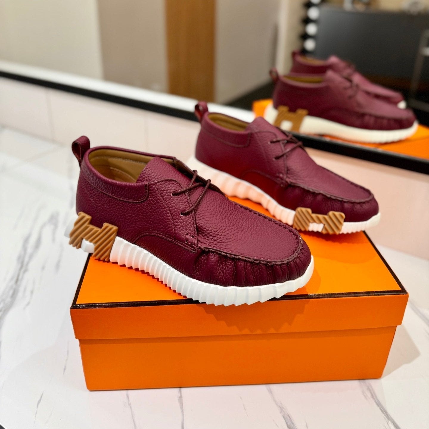 HM Increase Sneaker Red Purple Cowhide 983027