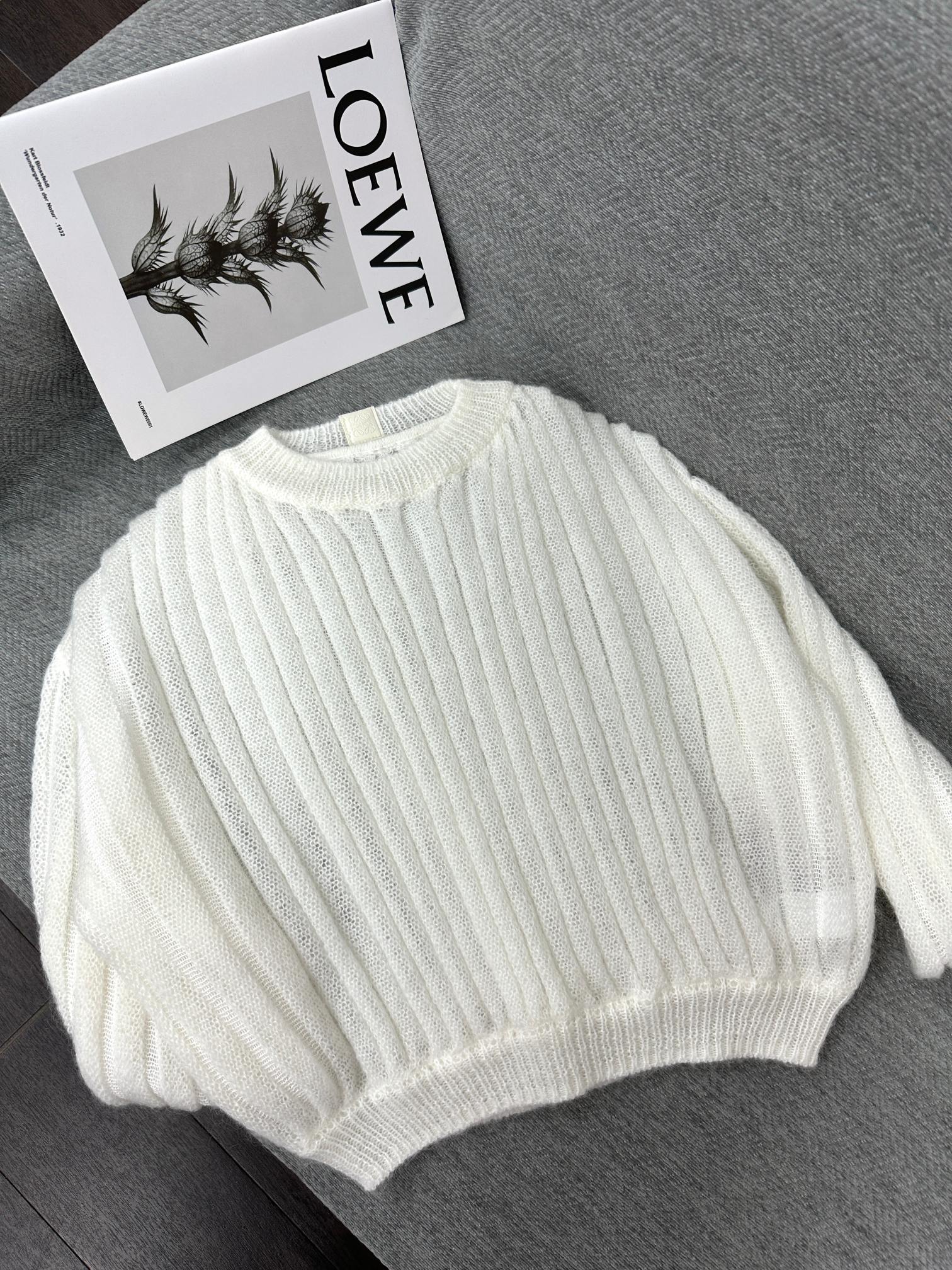 Loewe Mohair Sweater White Wool 345300