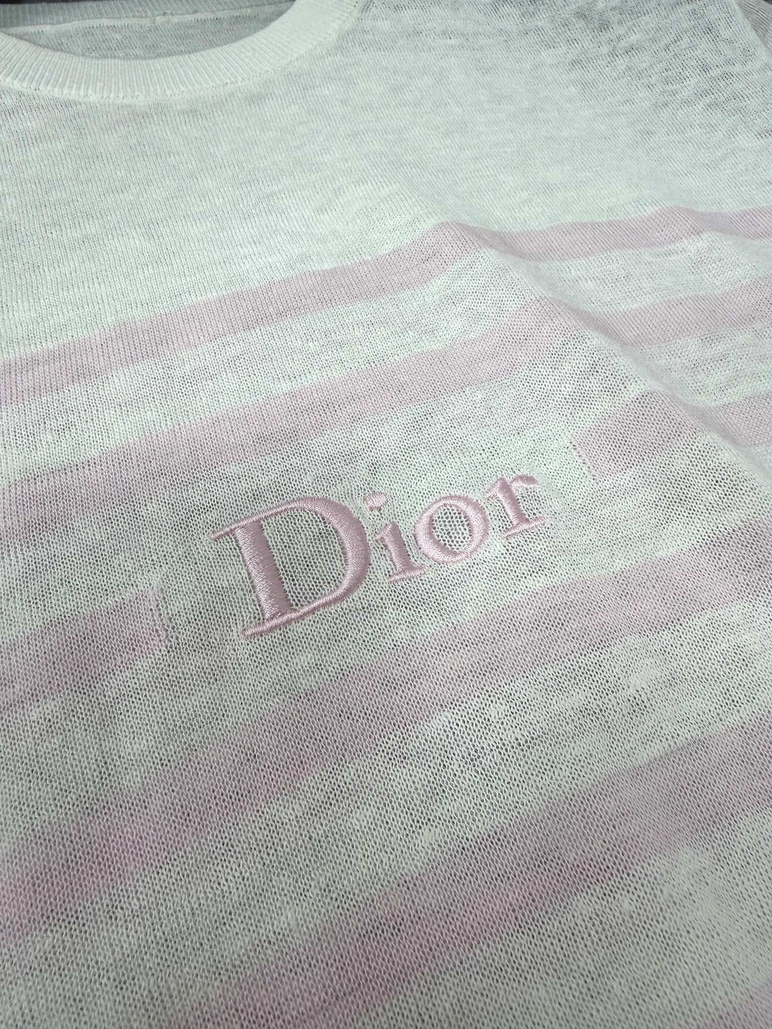CD 26s Striped Short-Sleeved Shirt White Pink Linen 414788