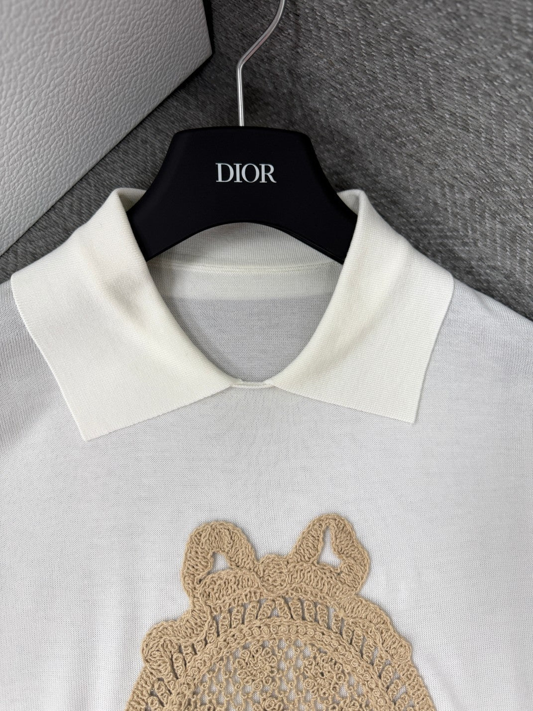 CD 26s Printed Embroidered Round Neck Long Sleeve White Cotton 414791