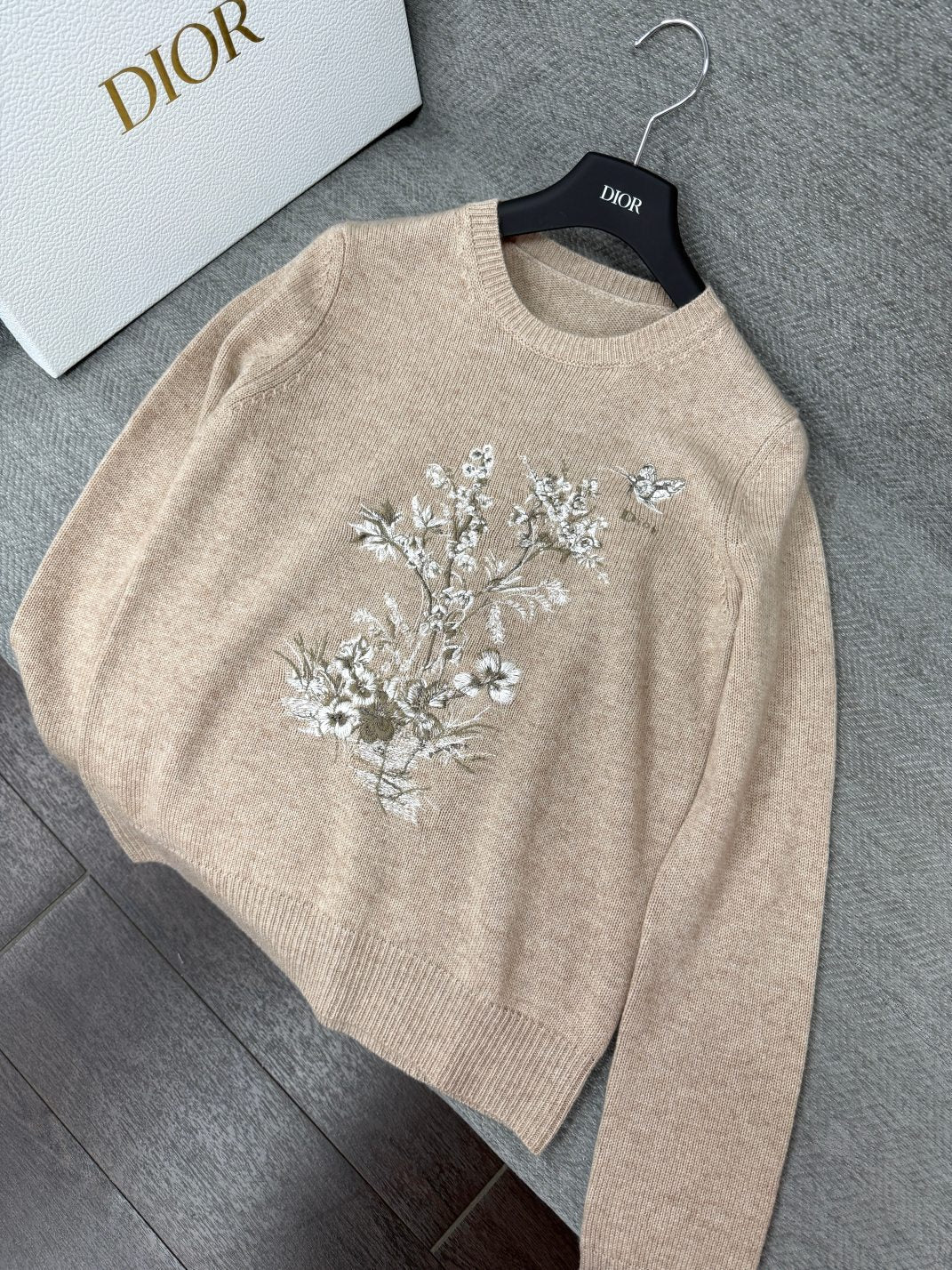 CD 26s Embroidered Long-Sleeved Shirt Khaki Cashmere 414830